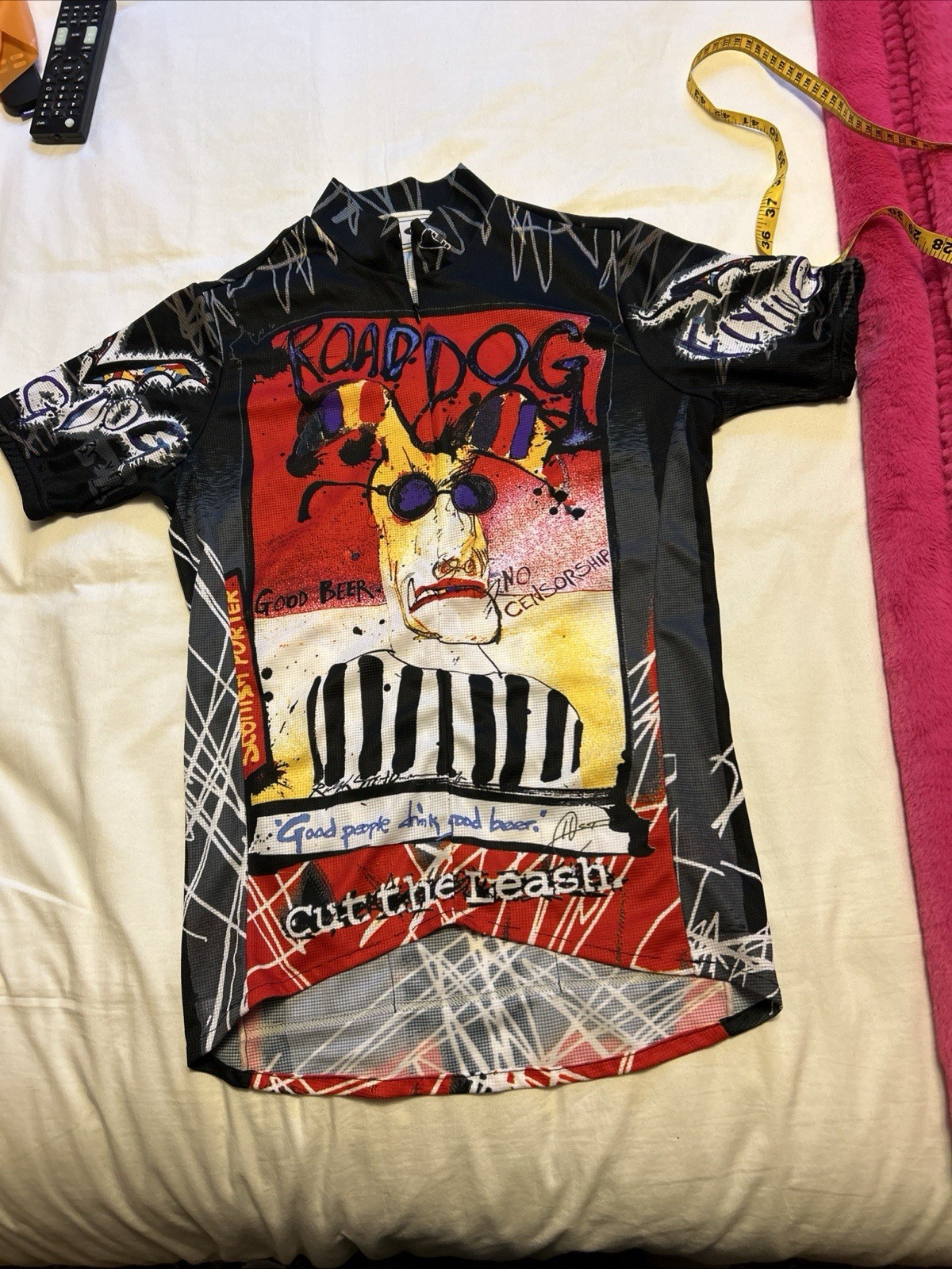 Ralph Steadman Colorado Cyclist Road Dog Bicycle Jersey Sz small