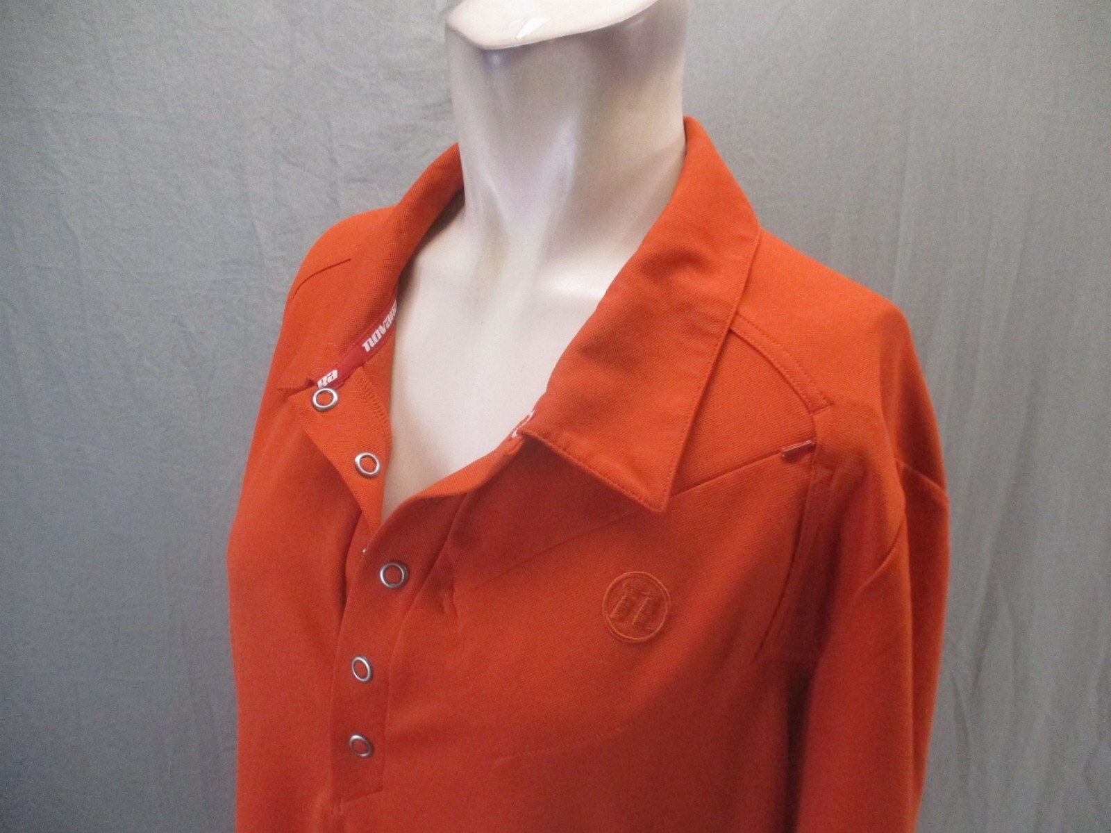 NOVARA Size XL Mens Orange 1/2 Snap Collar Short Sleeve Cycling Polo Shirt 468