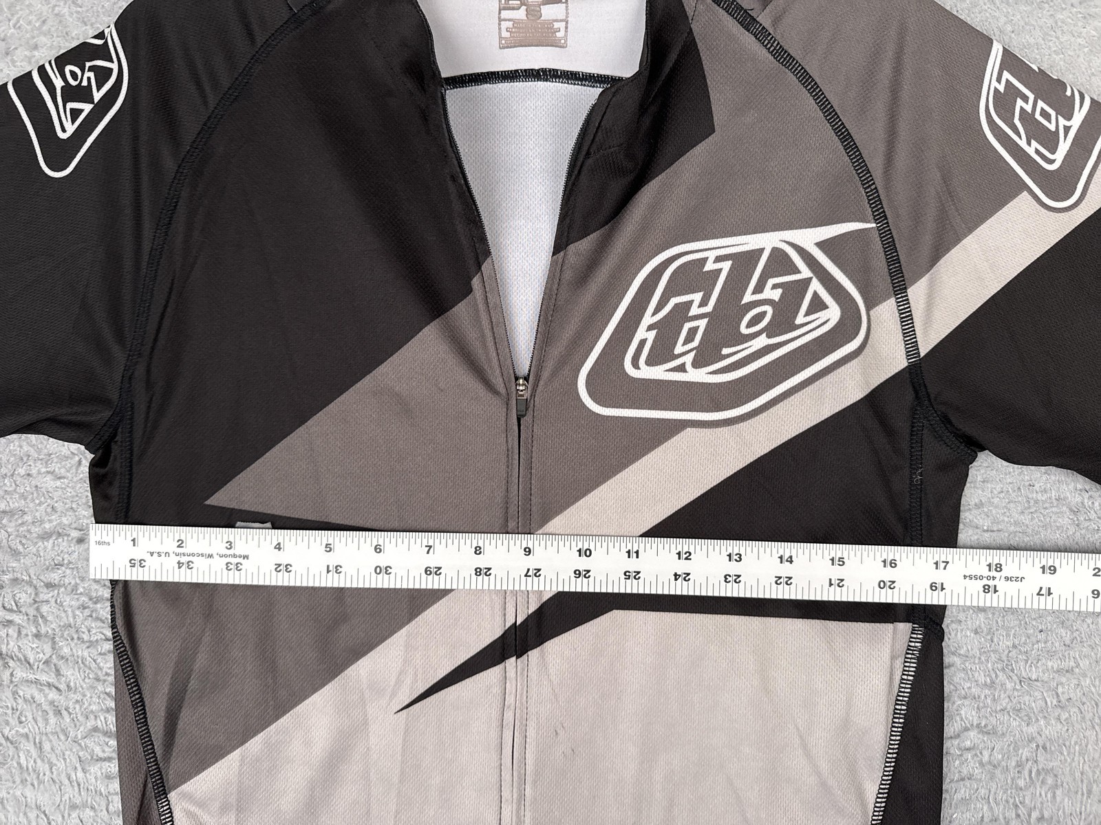 Troy Lee Designs Cycling Jersey Mens Small Gray Colorblock Full Zip Pockets Top