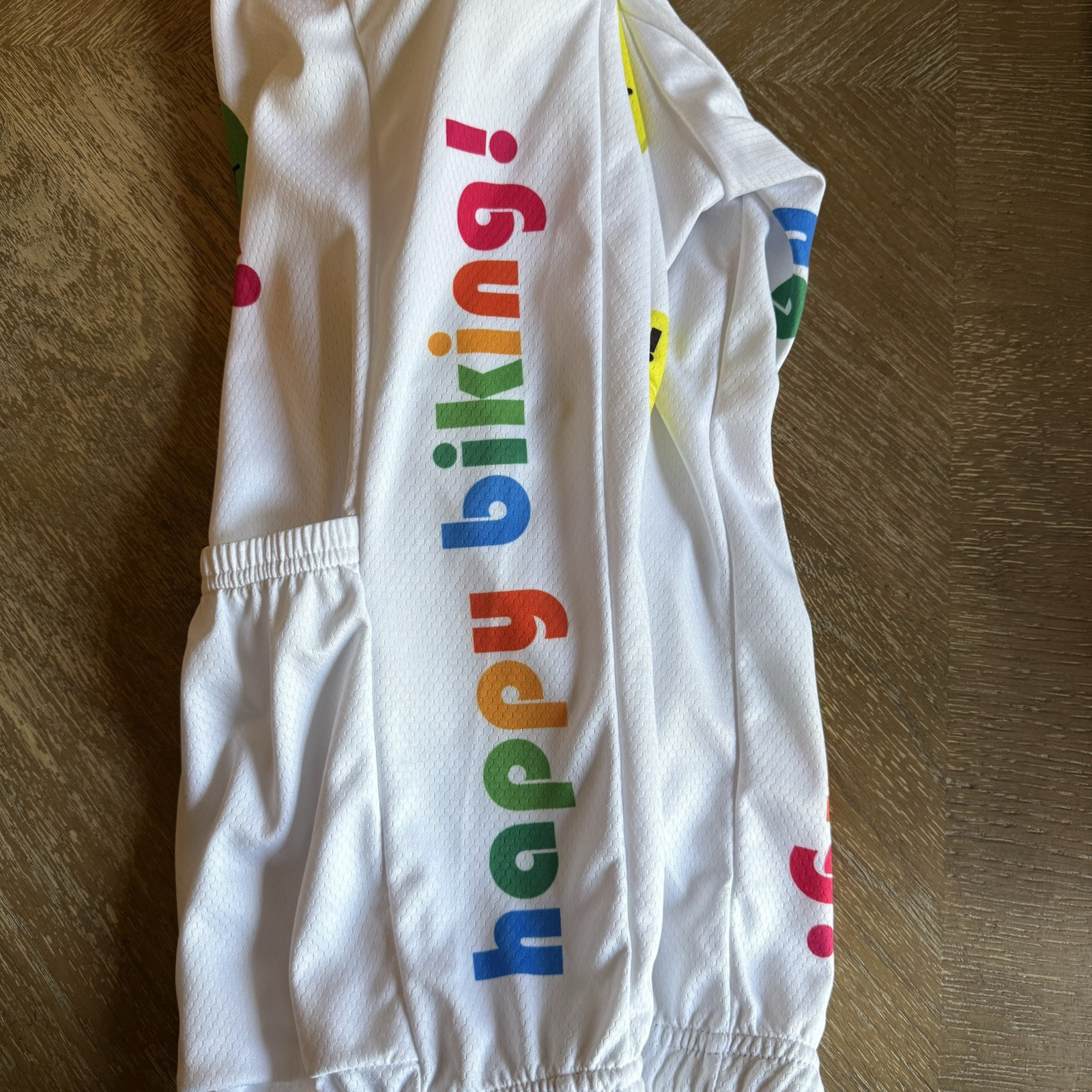 Happy Biking Cycling Shirt Jersey Short Sleeve Size S