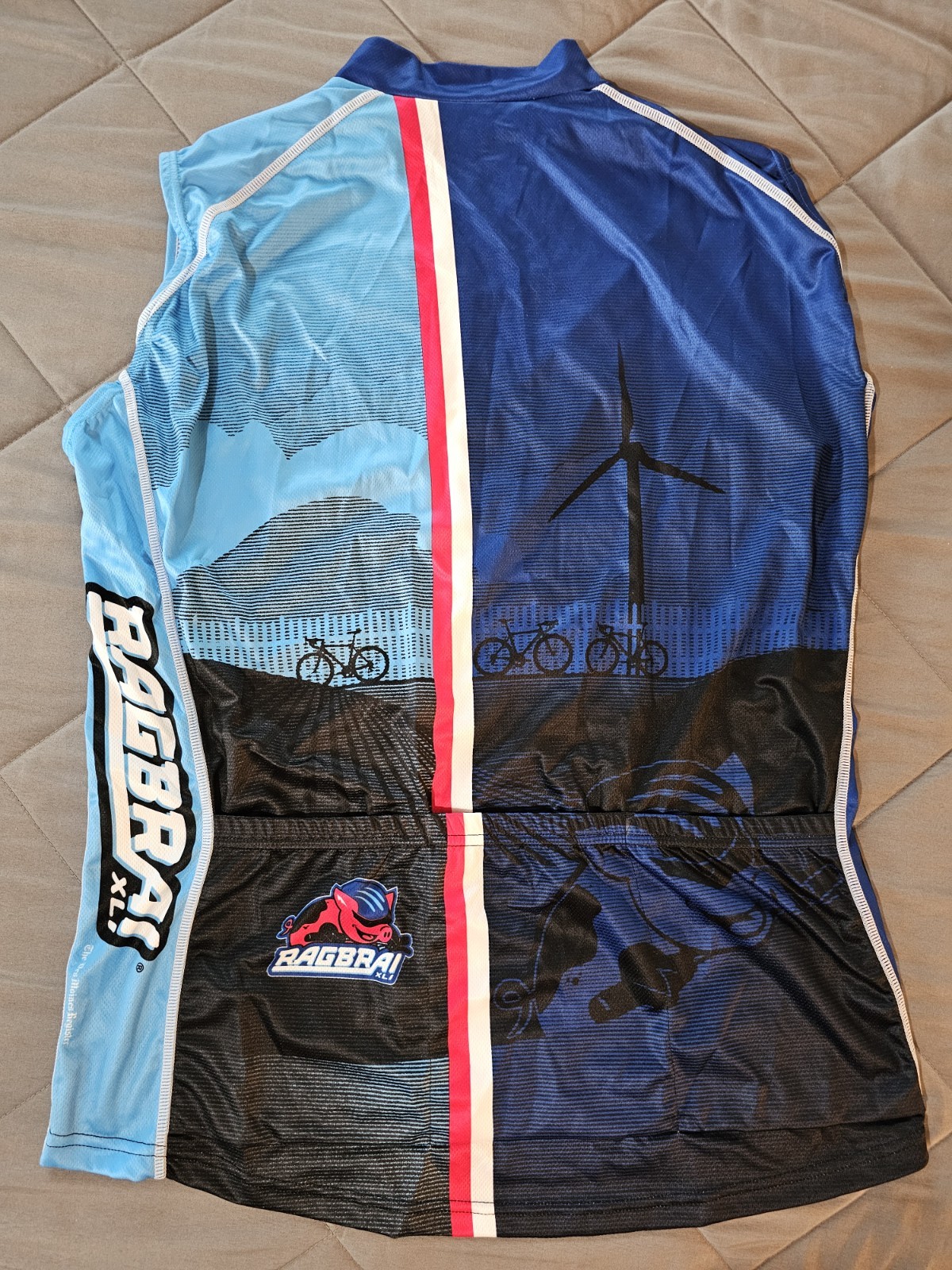 Primal RAGBRAI Women’s Sleevless Full Zip Cycling Jersey, NEW * Free Shipping *