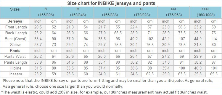 INBIKE Cycling Bike Long Sleeves Jersey Outdoor Sports *Top Only* IA316 LJ