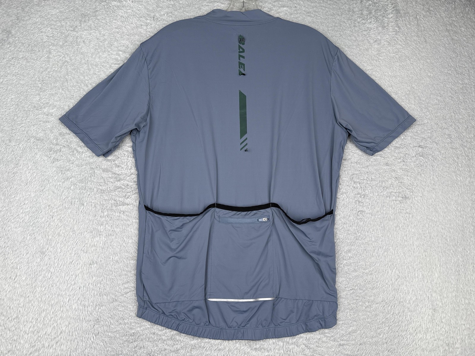 Baleaf Cycling Jersey Shirt Mens Large Gray Blue Half Zip Short Sleeve Bike
