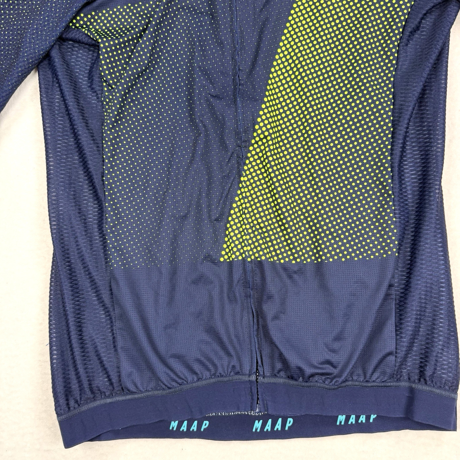 Womens Maap Pro Fit Cycling Jersey Full Zip Navy Blue Green Sz Large Outdoor