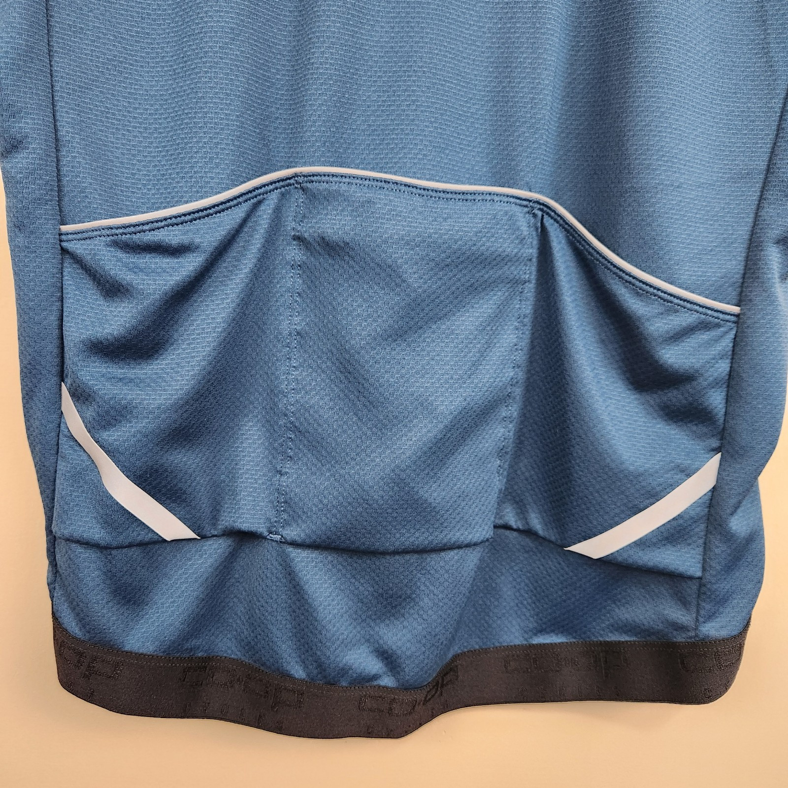 REI COOP Cycles Full-Zip Road Cycling Jersey Blue Teal Pocket Shirt Stretch SZ M