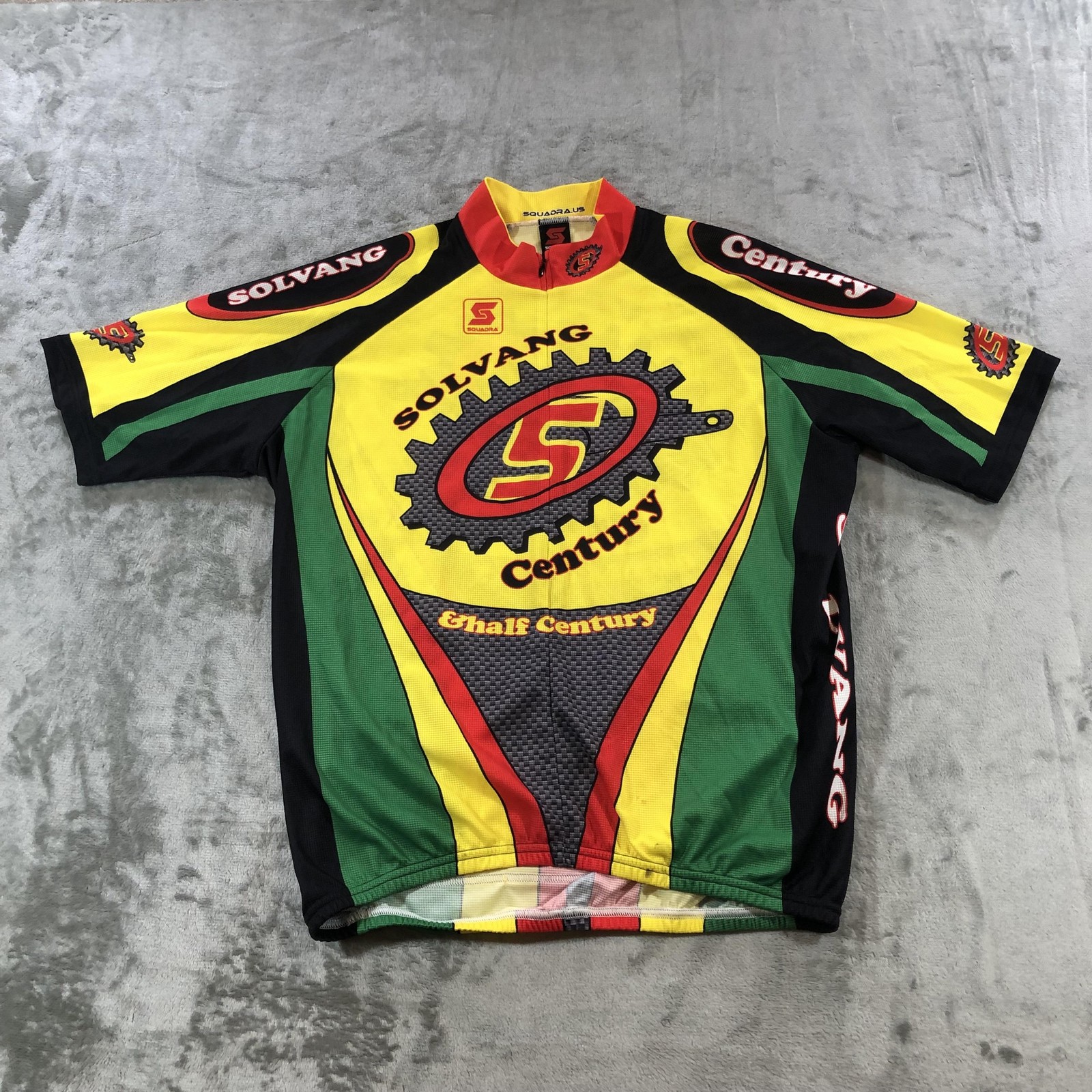 Squadra Cycling Jersey Mens 2XL Solvang Century Half Century 1/4 Zip Shirt Bike