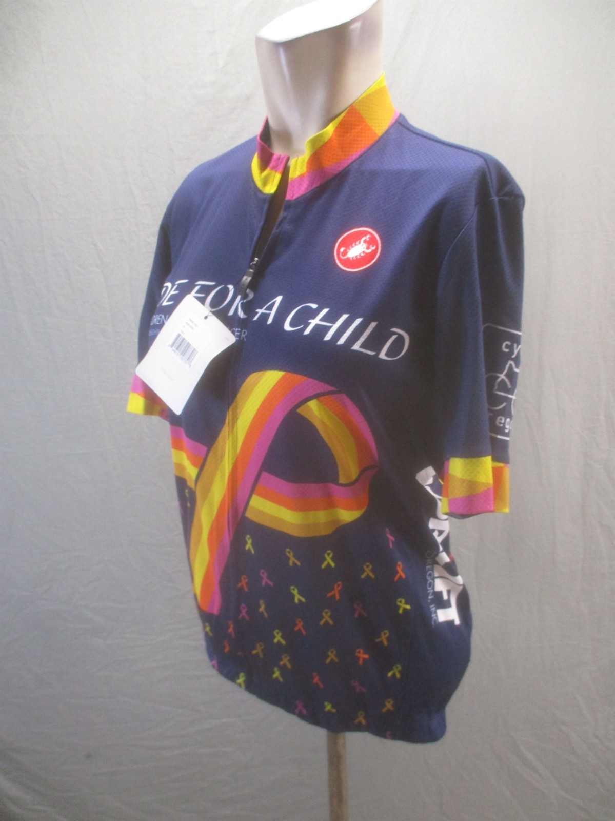 NWT Castelli Size L Mens Multicolor Cycling Full Zip Stretch Athletic Top 463