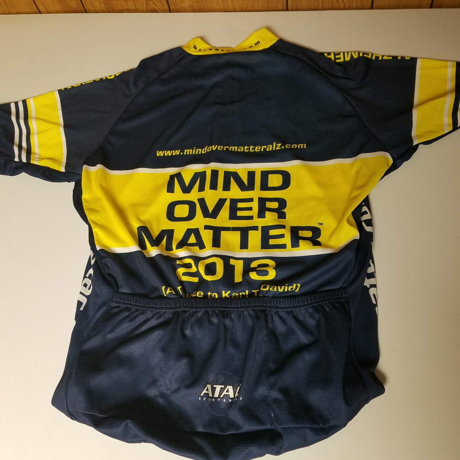 Mind Over Matter Bicycle Cycling Jersey Alzheimers Bike Atac Adult L Large 2013