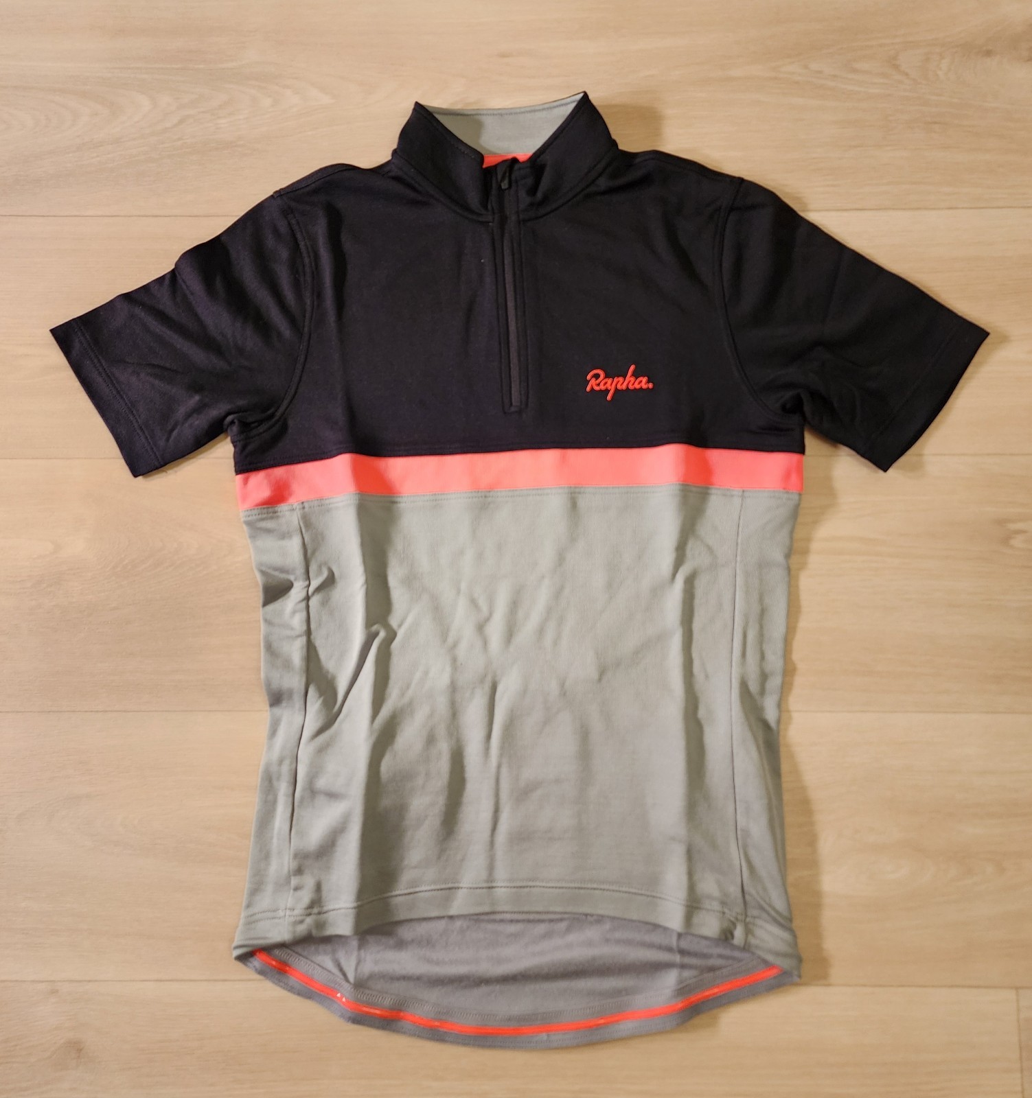 Rapha Club Jersey Size M Cycling Short Sleeve Wool Polyester Grey Black Pink