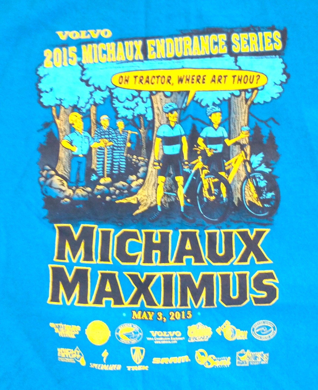 2015 Michaux Maximus Endurance Series Bike Race Teal Blue Cotton T Shirt Size XL