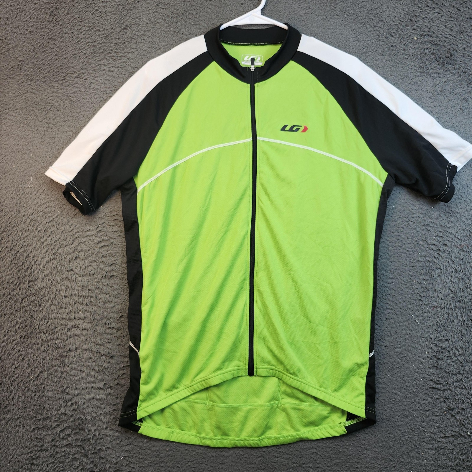 Louis Garneau Cycling Jersey Mens XL Full Zip Pockets Moisture Wicking Shirt