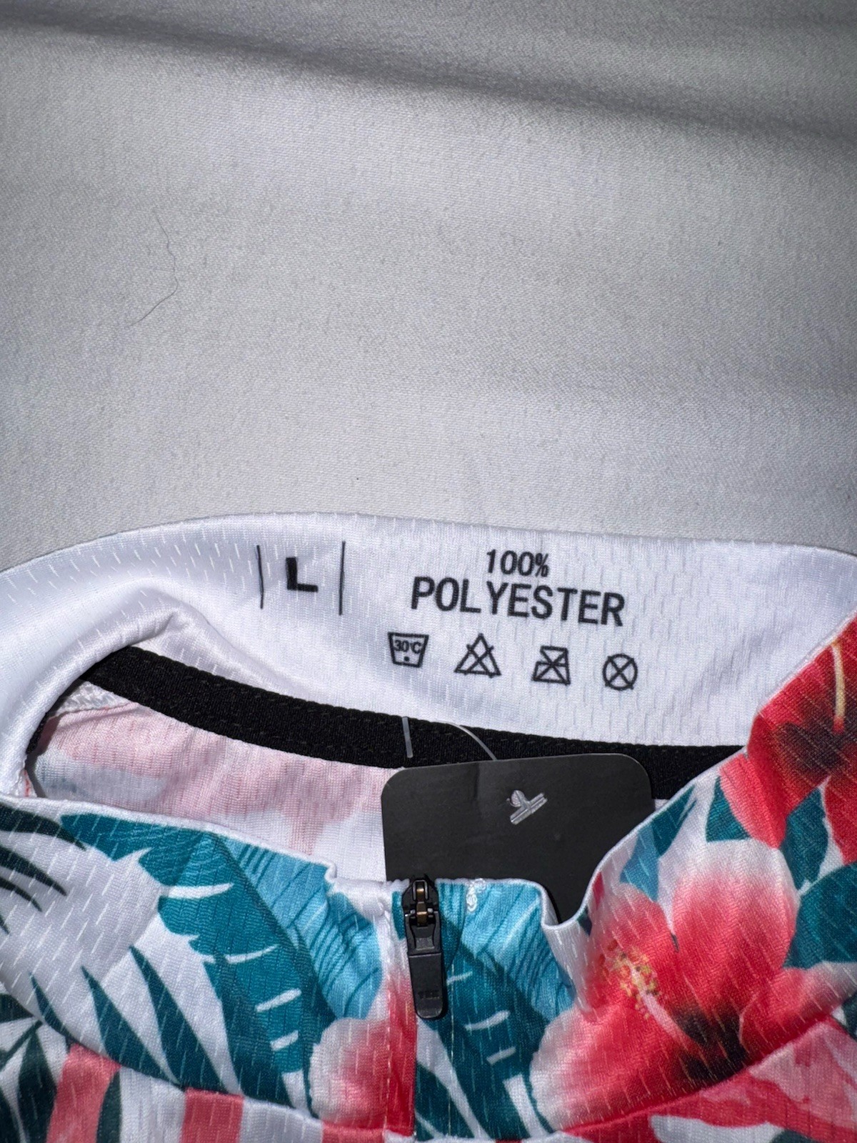 Bicycle Booth Full Zip Cycling Jersey Floral 100% Polyester Men’s Large NWT!