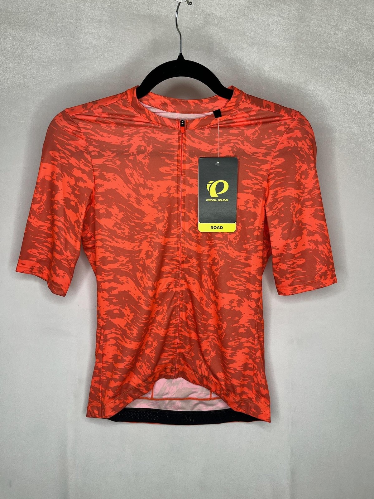 Pearl Izumi Cycling Jersey Shirt Small Orange Short Sleeve Womens Full Zip
