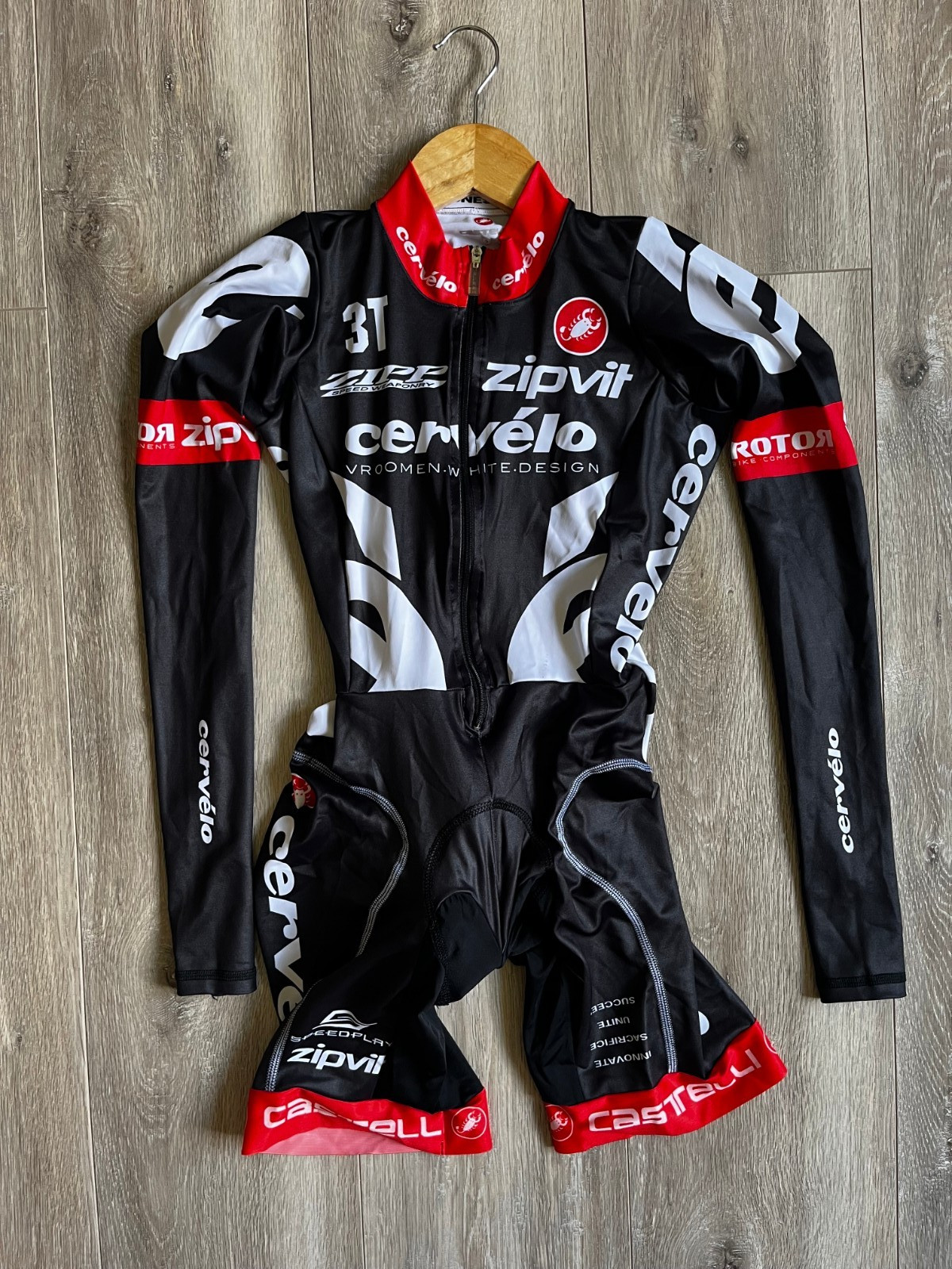 Cervélo TestTeam Cycling Skinsuit Speedsuit Cycle Suit Professional Castelli S