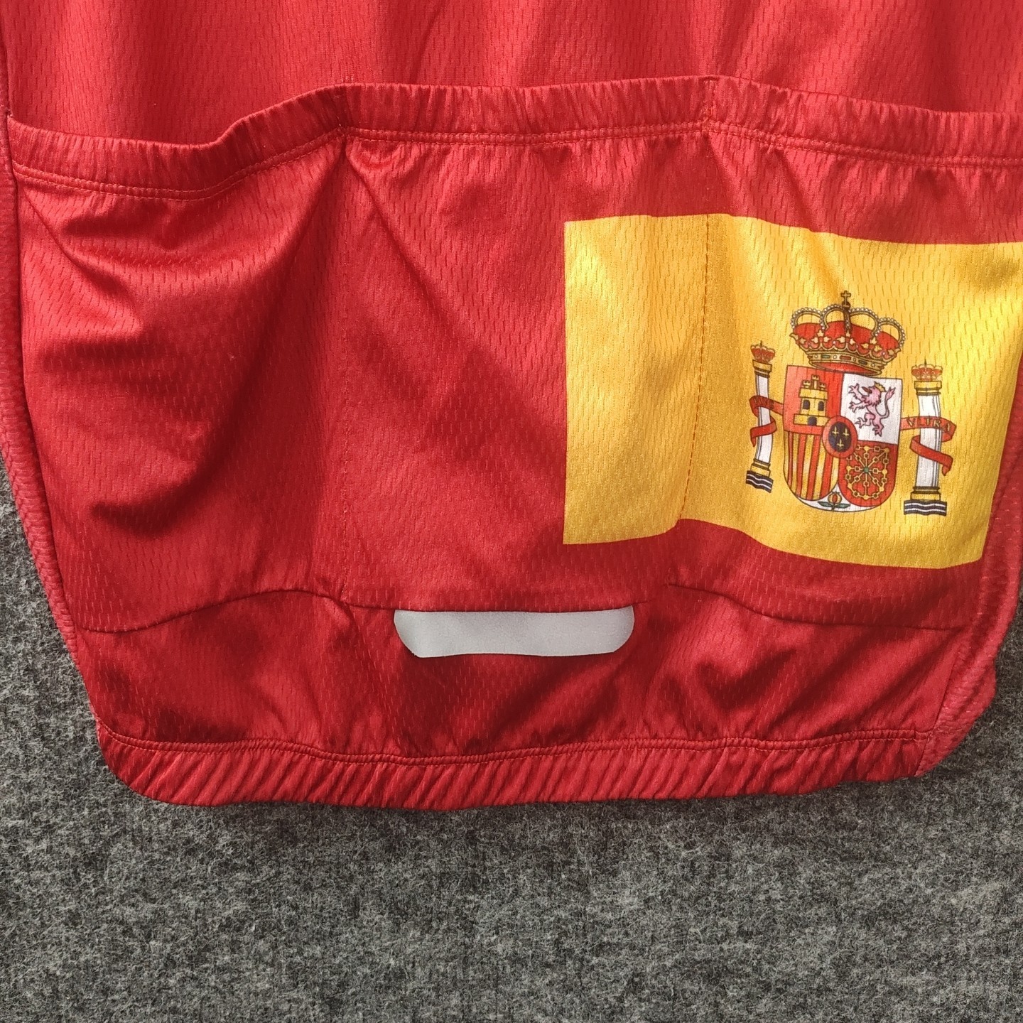 España Cycling Jersey Mens XL Red Full Zip Pockets Spanish Royal Crown Print