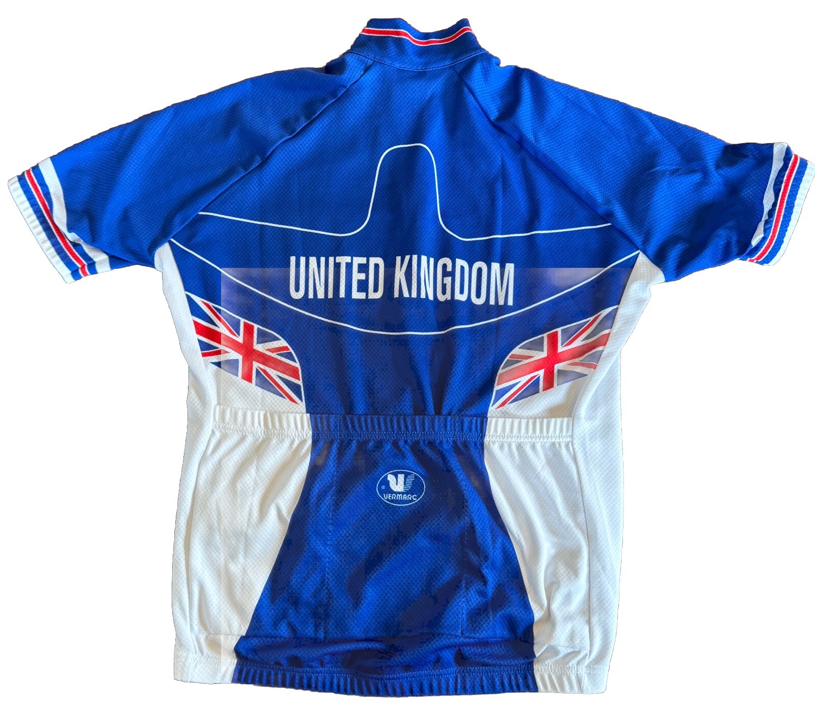 RARE Vermarc United Kingdom Youth Cycling Jersey (10Y) 1/4 Zip Short Sleeve