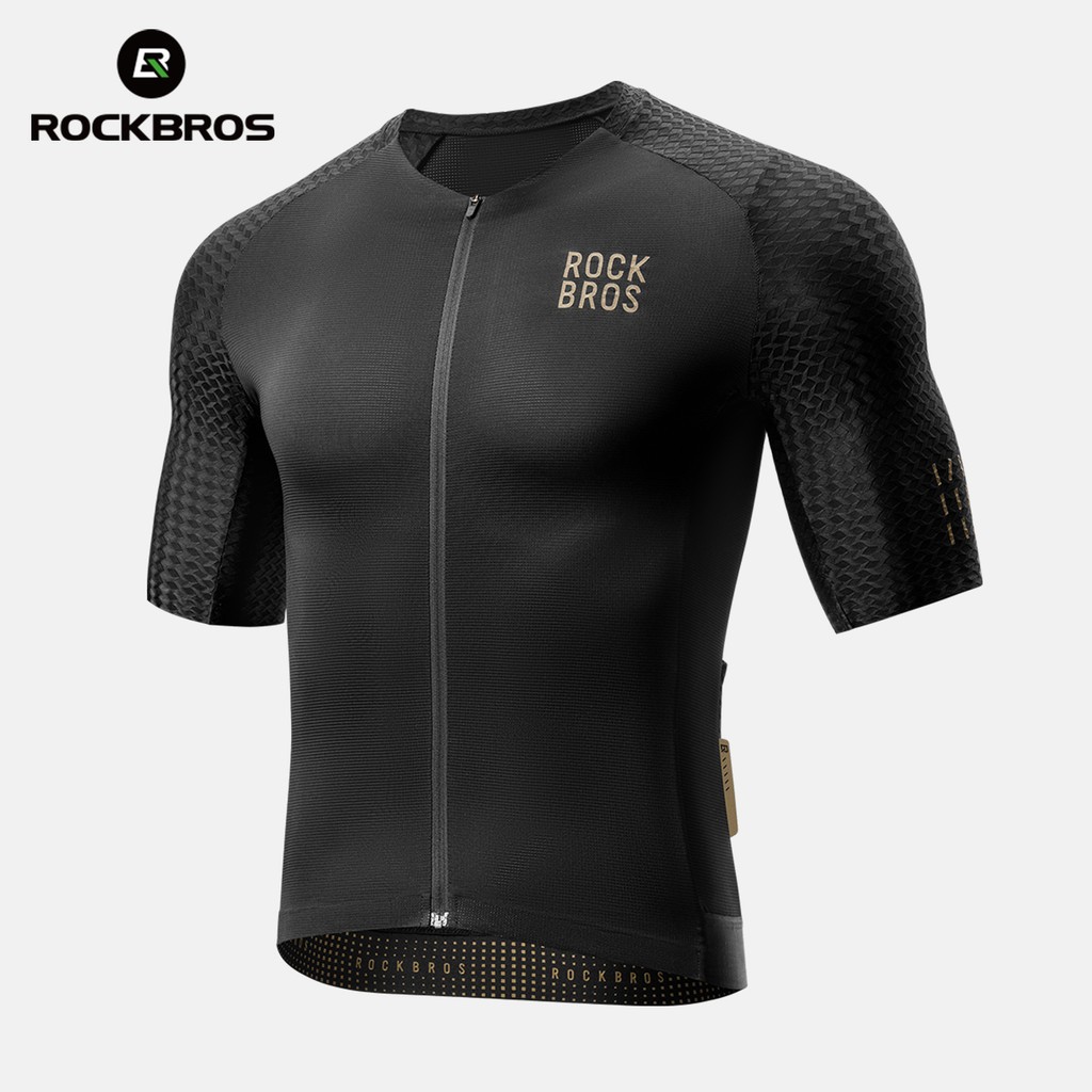 ROCKBROS Men’s Cycling Jersey Short Sleeves Road Bike Shirt Breathable Quick Dry