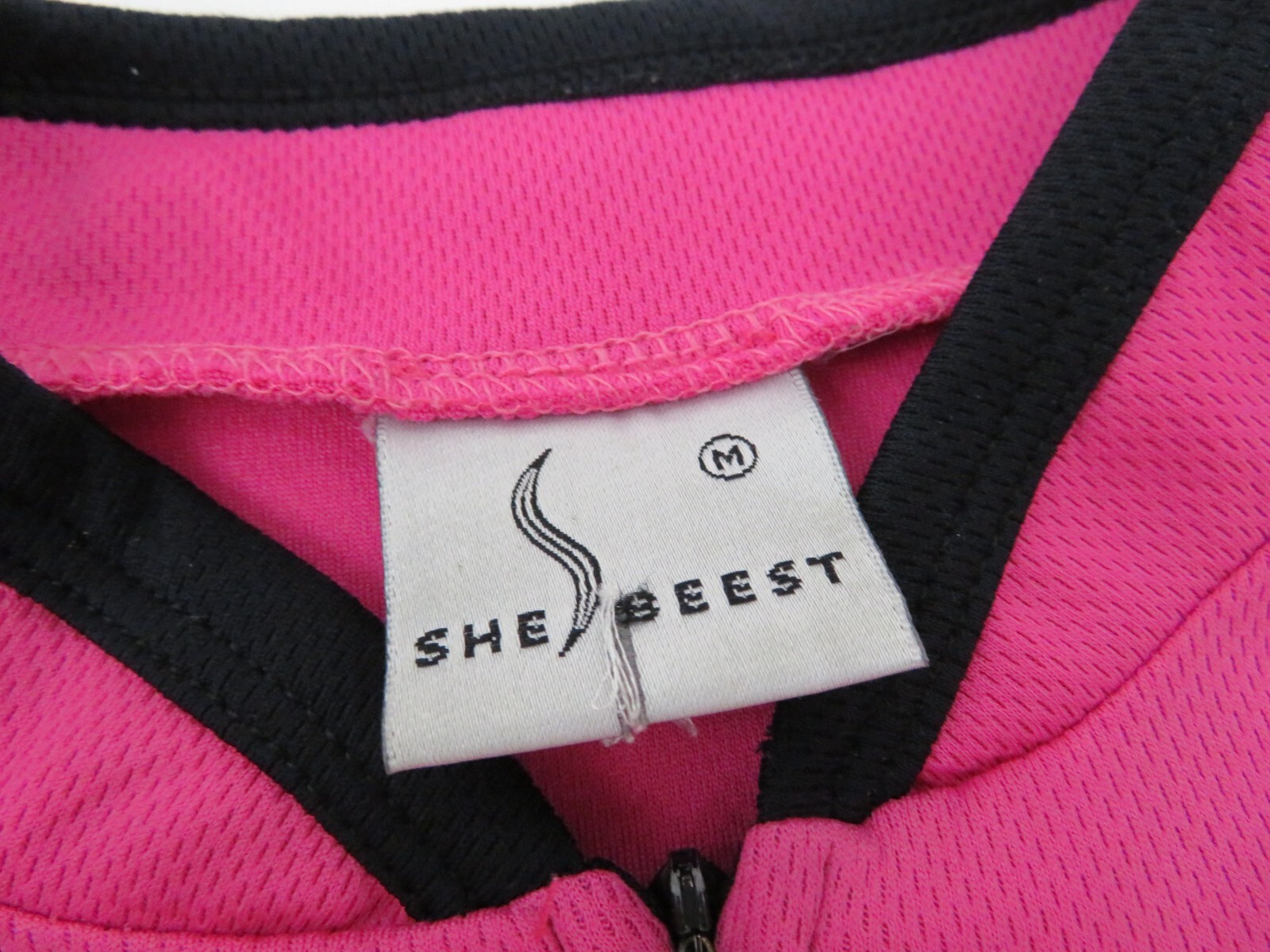She Beest Womens Cycling Jersey Size Medium Bike Logo Short Sleeve Made In USA