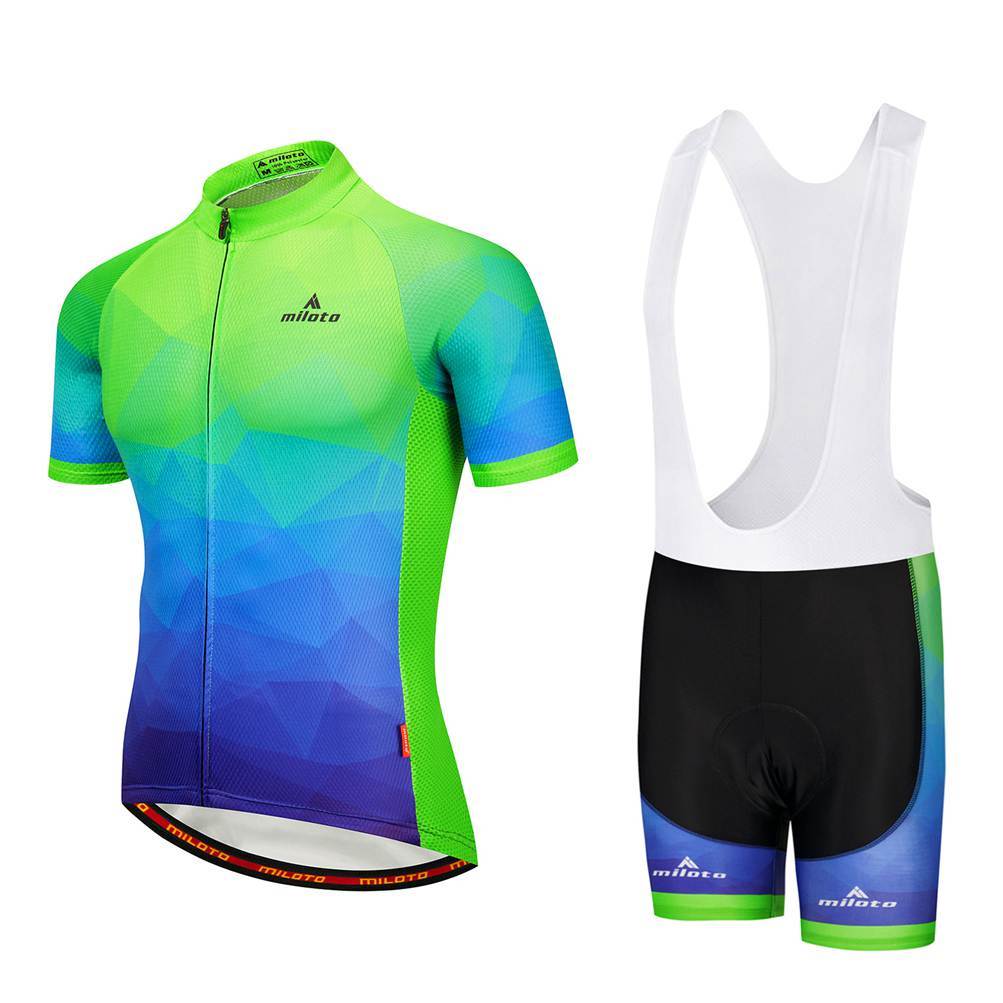 Men’s Blue-Green Cycling Jersey and (Bib) Shorts Padded Cycle Clothing Kit