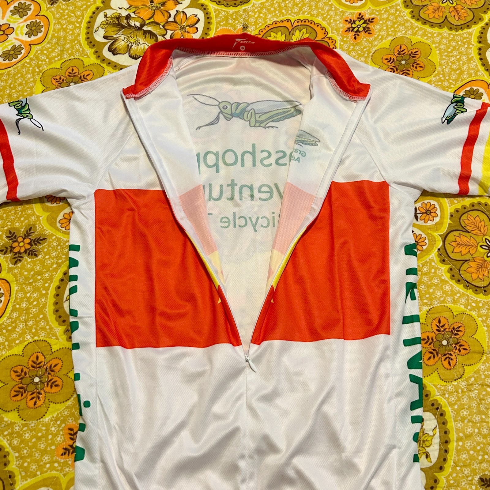 Cycling Shirt Vietnam Grasshopper White Bike Athletic Mens XS
