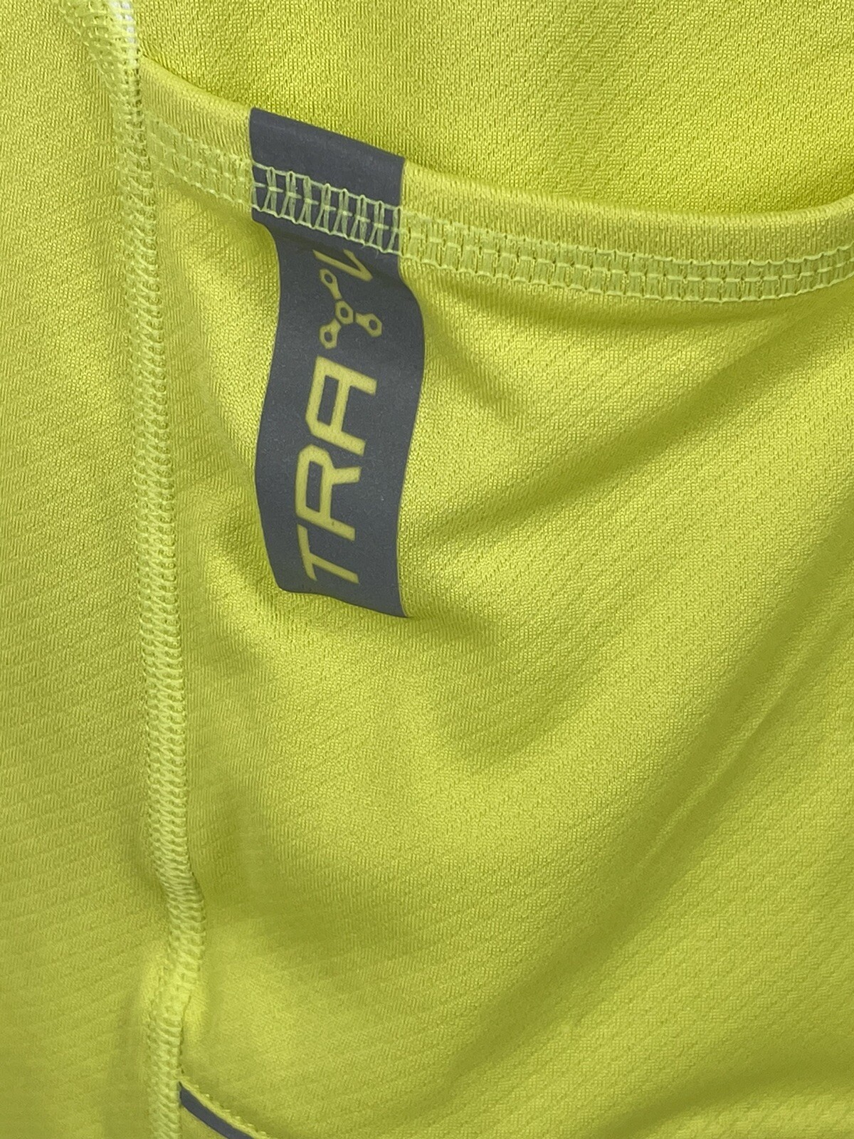 TRAYL Womens Yellow Cycling Jersey Size M Short Sleeve 1/2 Zip Back Pocket