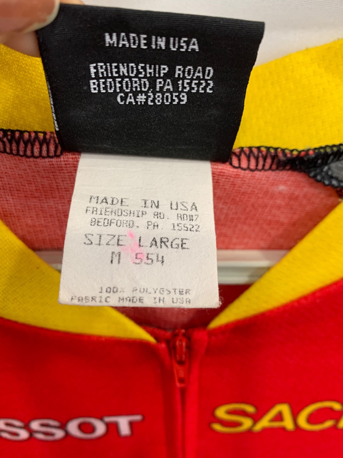 Vtge 90s Cannondale Volvo MTB Cycling Jersey Made in USA Mens L Red Yellow#244
