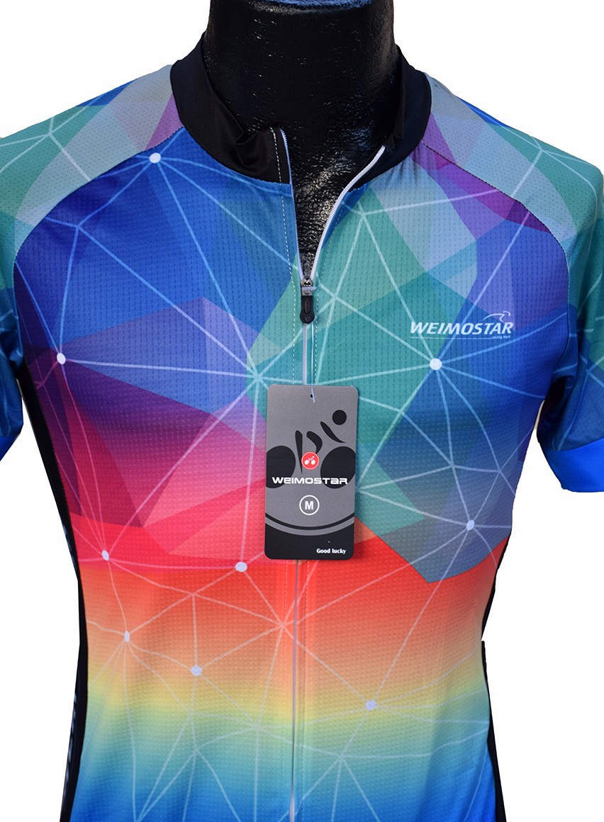 Weimostar Cycling Jersey Men’s Size M Short Sleeve Colorful Cyclist Shirt, NWT