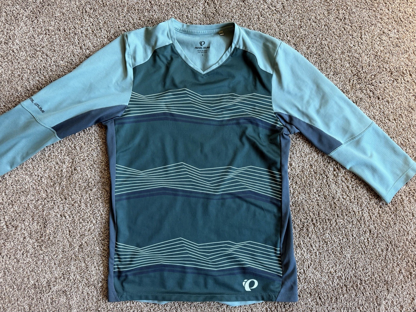 Pearl Izumi Launch Cycling Jersey Large Pine Echo Colorway 3/4 Sleeve