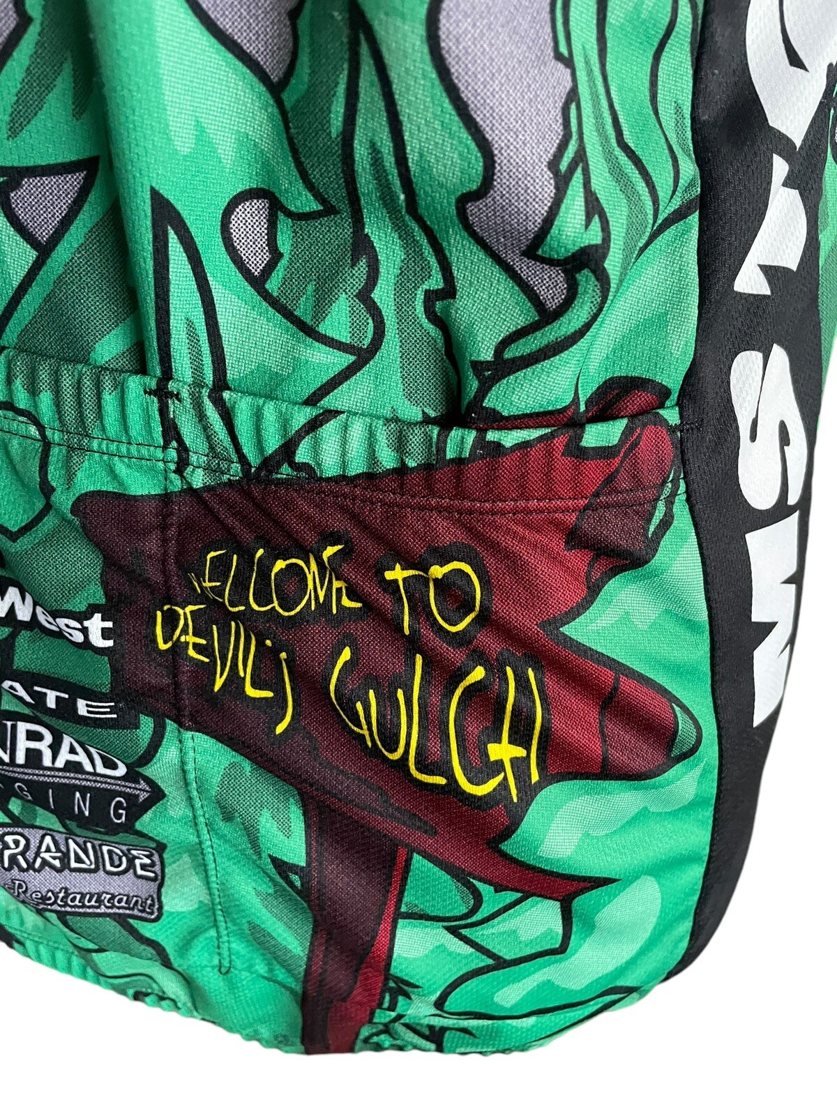 Vintage SUGOI Cycling Jersey Medium Pockets Shirt High Roller Devil’s Gulch 2002