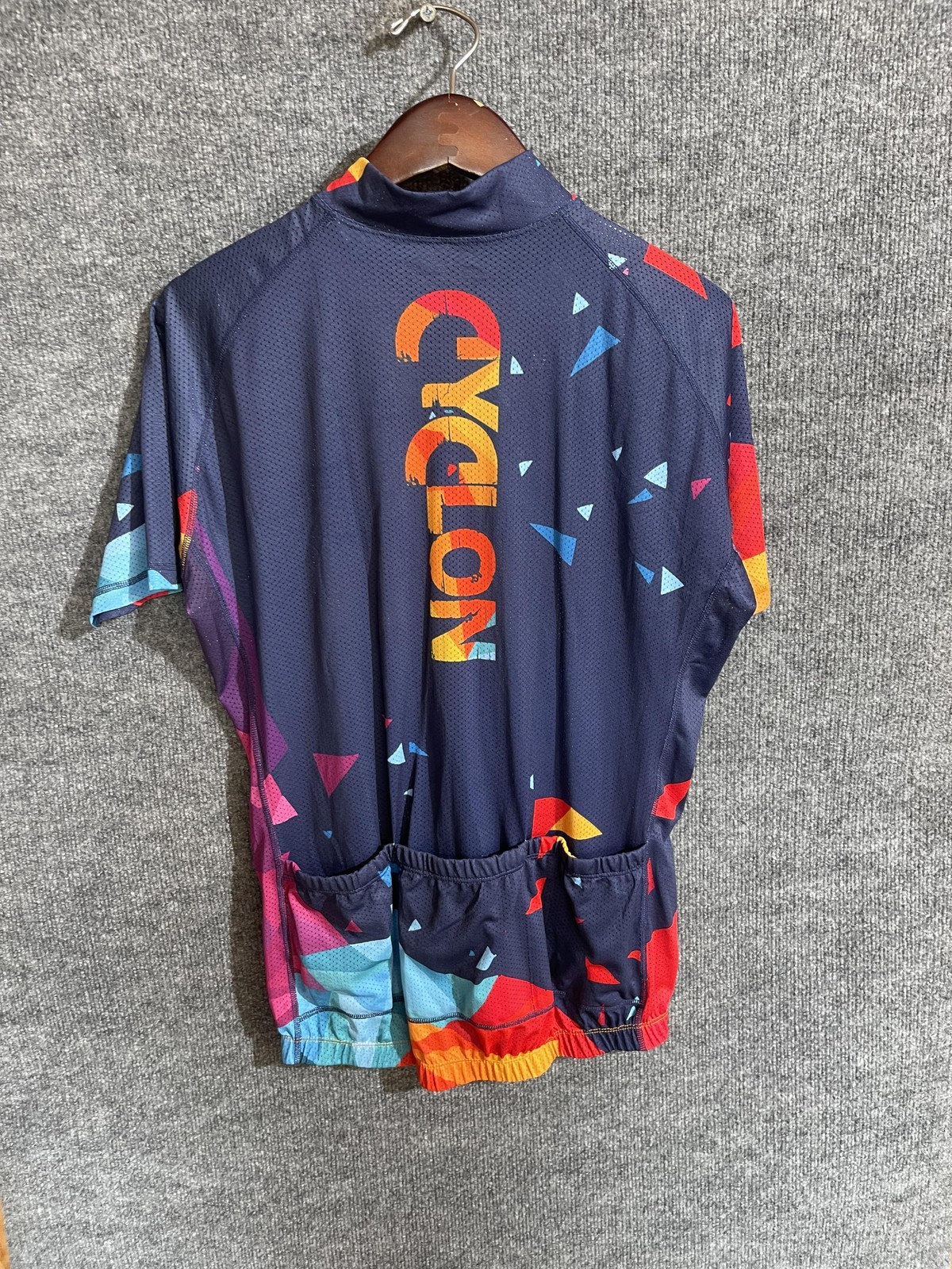 Novo Sportswear Cycling Jersey Mens 2XL Multicolor Cyclon Full Zip Pockets Bike