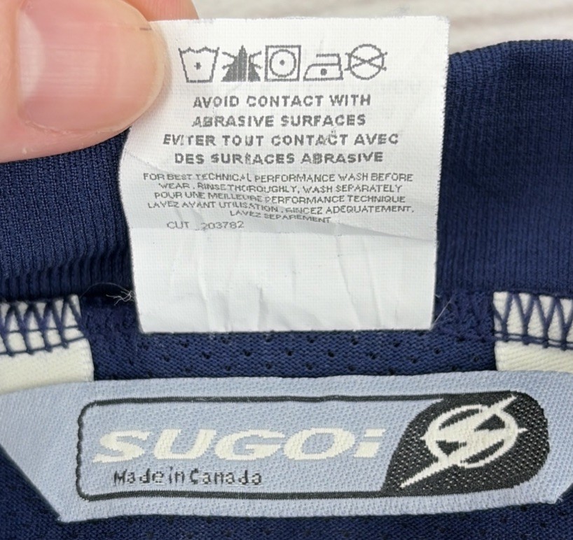 Sugoi Men’s L Cycling Jersey Short Sleeve Mock Neck 1/2 Zip Navy Gray Top Shirt