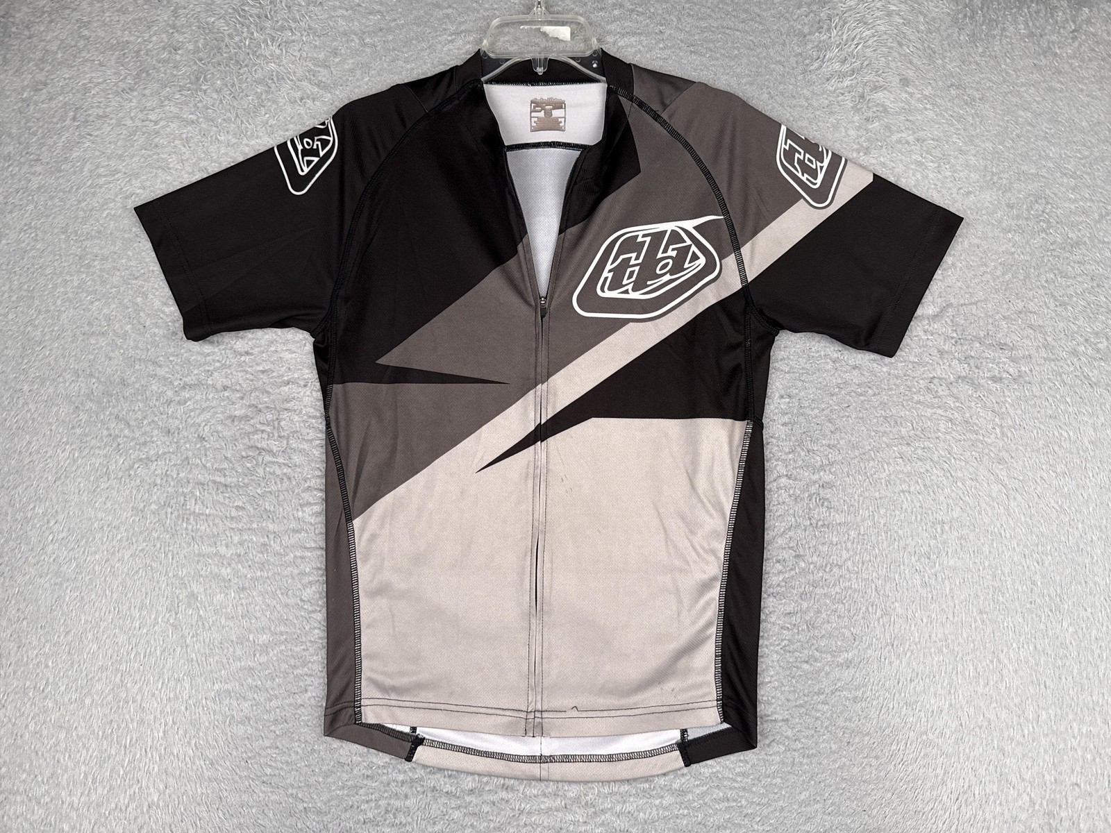 Troy Lee Designs Cycling Jersey Mens Small Gray Colorblock Full Zip Pockets Top