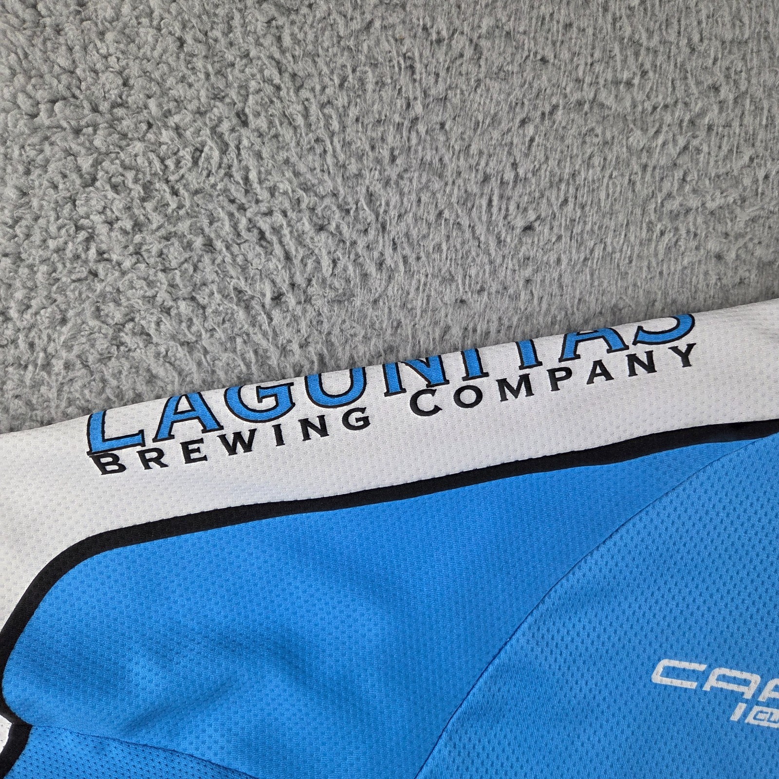 Capo Lagunitas IPA Cycling Jersey Mens M Blue Full Zip Short Sleeve Mesh Pockets