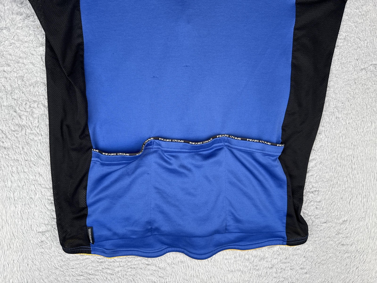 Pearl Izumi Cycling Jersey Mens XL Blue Black Half Zip Short Sleeve Pockets