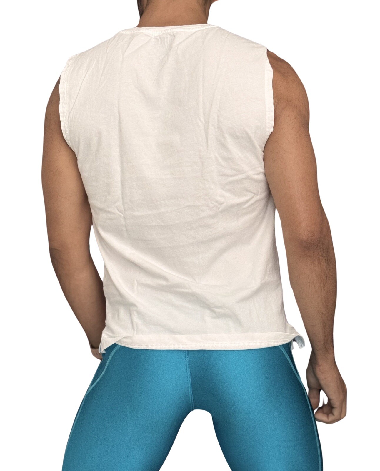 Bike Tan top Men Small White