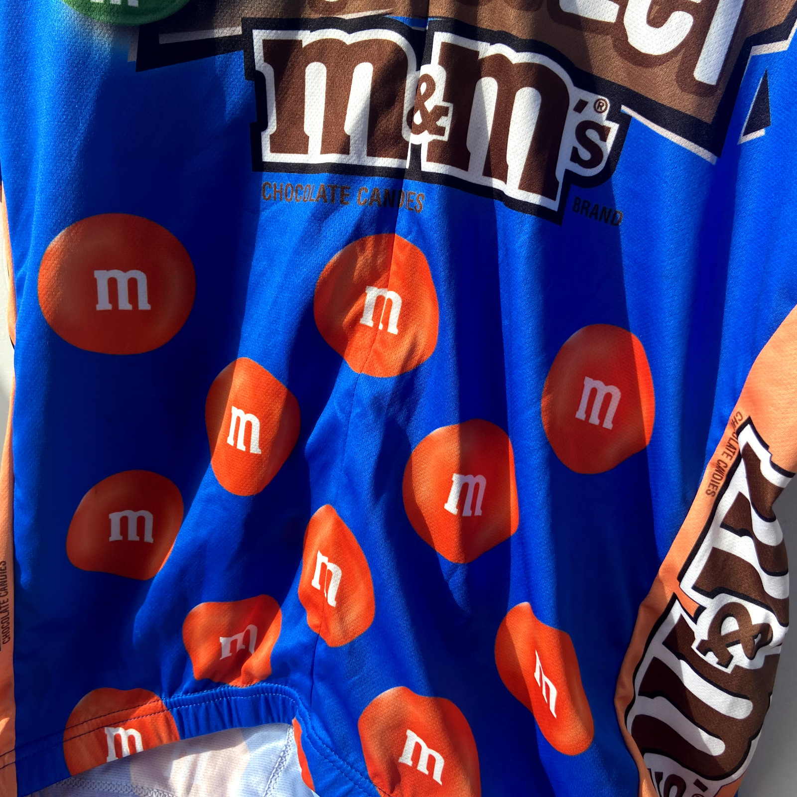 V Gear Mens Club Cut Large L M&M’s Pretzel Blue Orange Pockets 4″ Zip