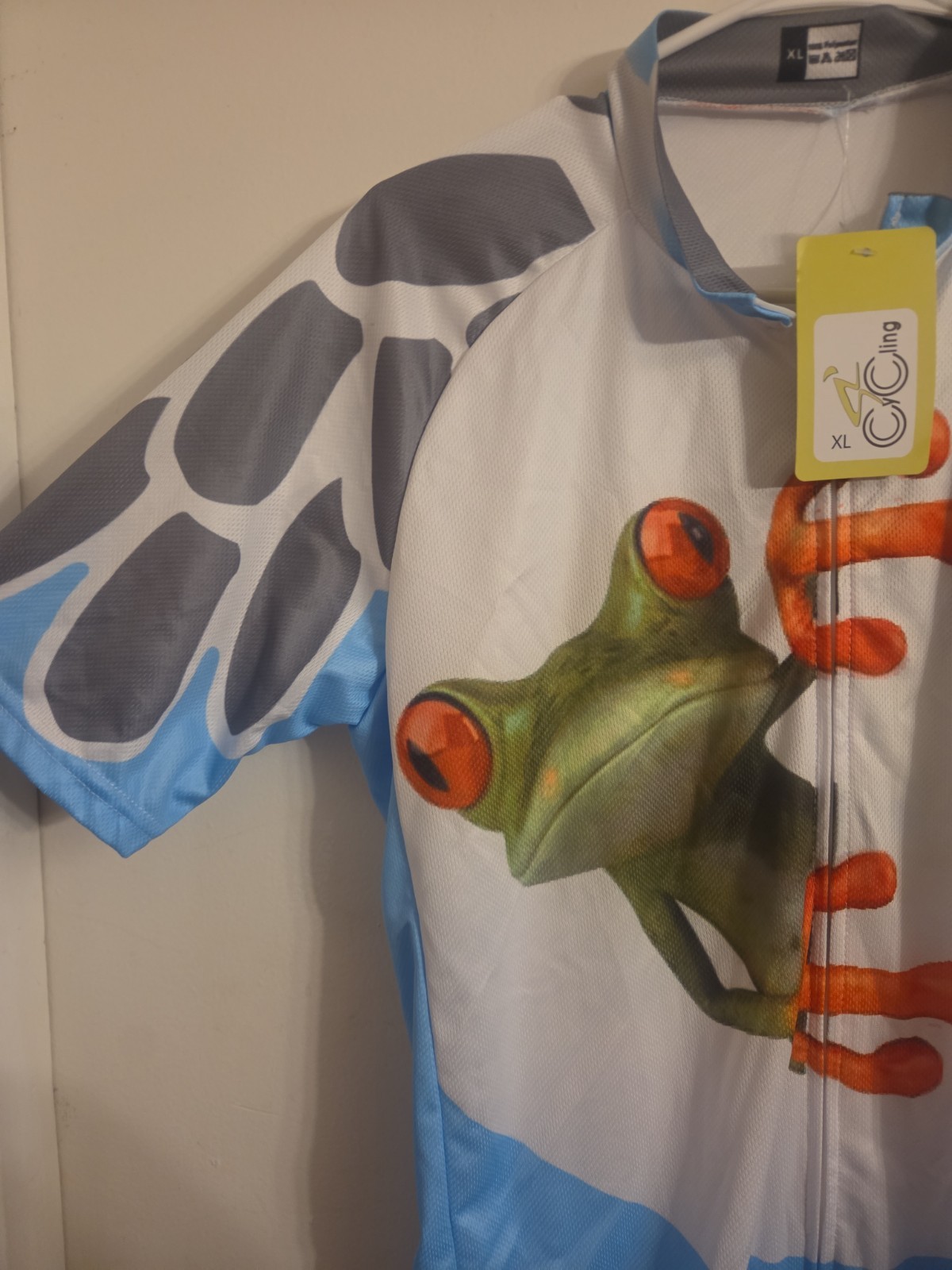 NEW NWT 21Grams Cycling Jersey XL Short Sleeve Animal Graphic Full Zip Frog