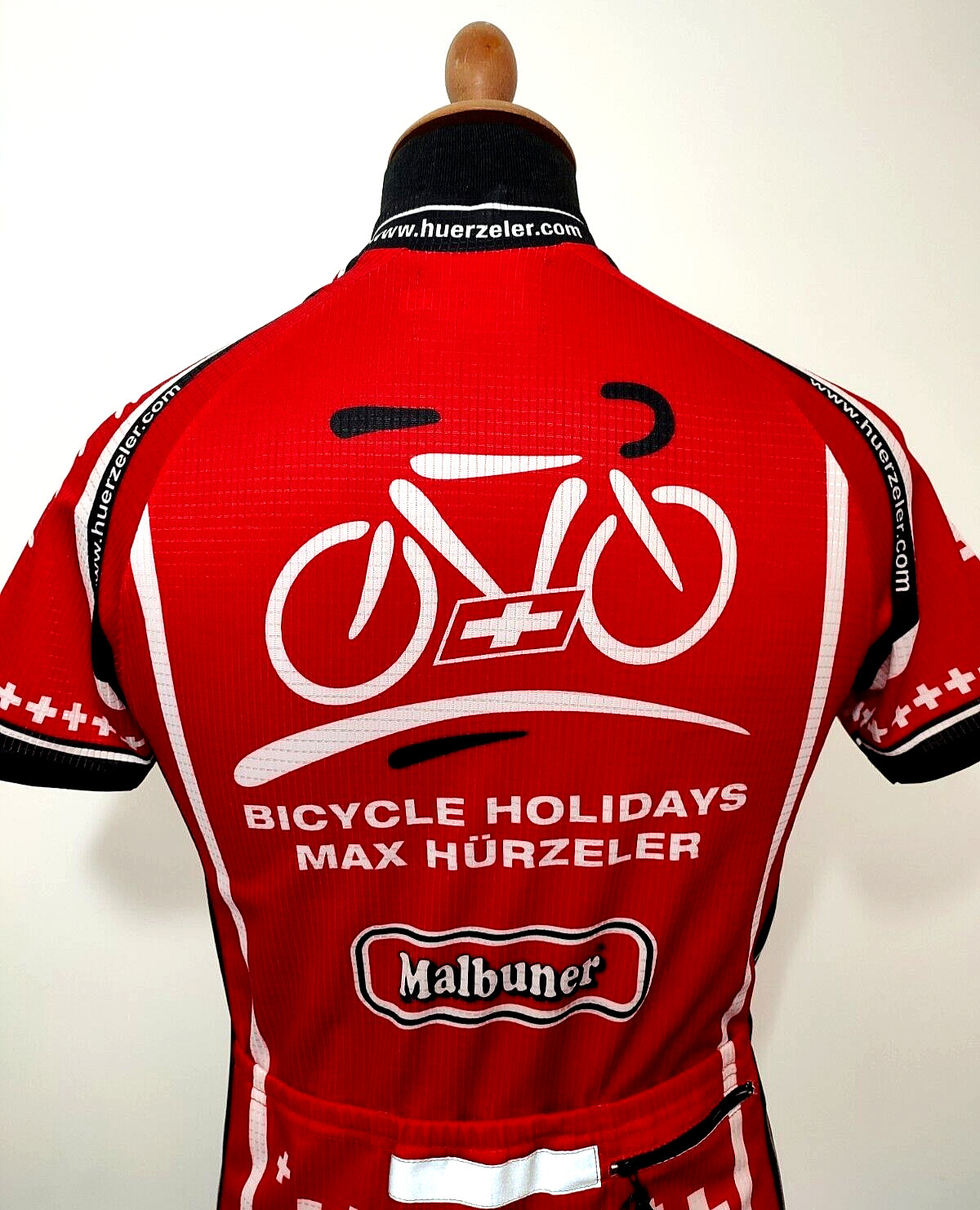 Bicycle Holidays Max Hurzele Cycling Jersey Sz. S Red Swiss Full Zip Mens Red