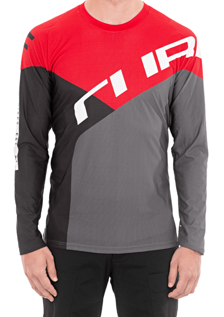 CUBE EDGE Long Sleeve Round Neck Top 10776 Size XS Black And Red Cycling Jersey