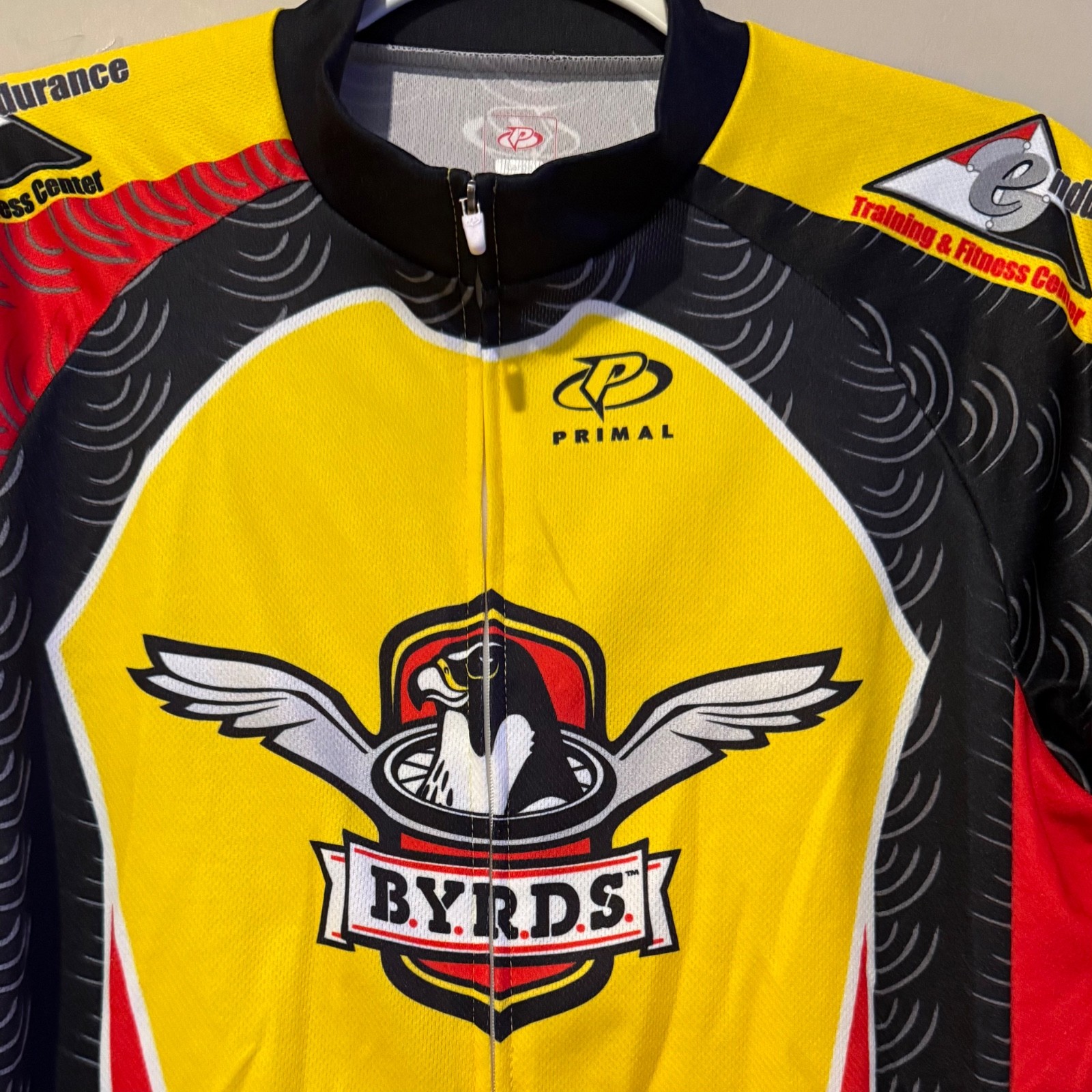 Primal BYRDS Lyle Pearson Cycling Jersey Mens Large Full Zip Long Sleeve Pockets