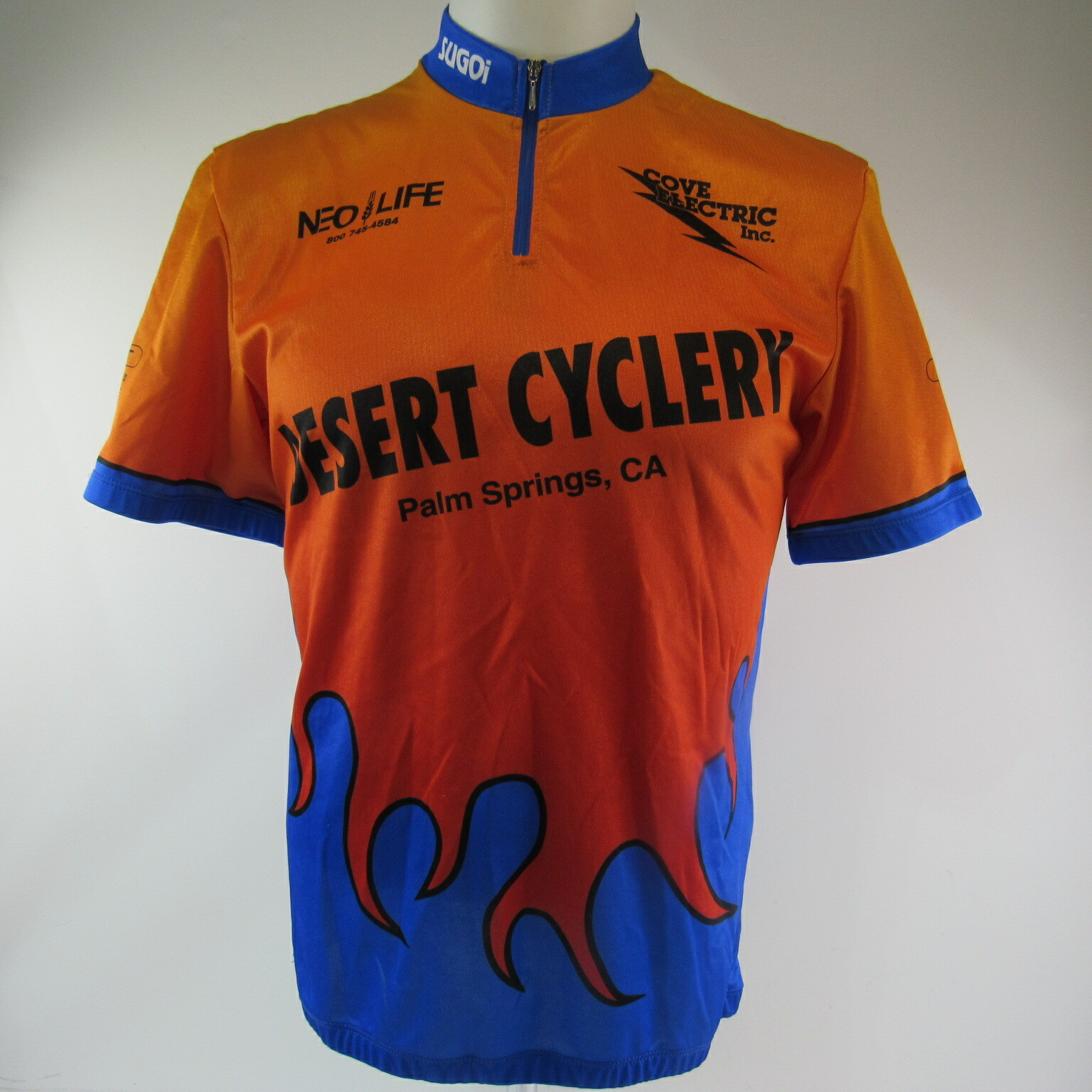 Cycling Jersey Men’s Shirt Cyclery Palm Springs California Flames Graphics