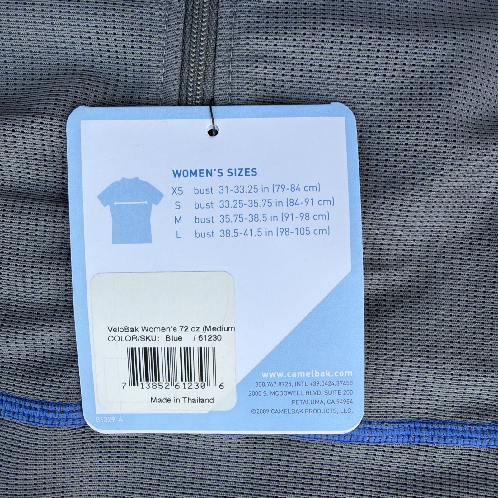 NEW CamelBak VeloBak Hydration Compression Cycling Jersey Gray 72oz Women’s Med