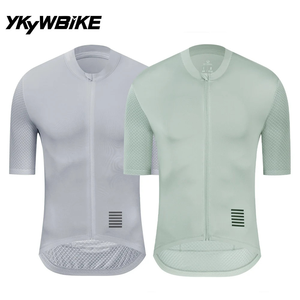 YKYWBIKE Mens Bike Cycling Jersey Short Sleeve Top Bicycle Shirt Maillots Pocket