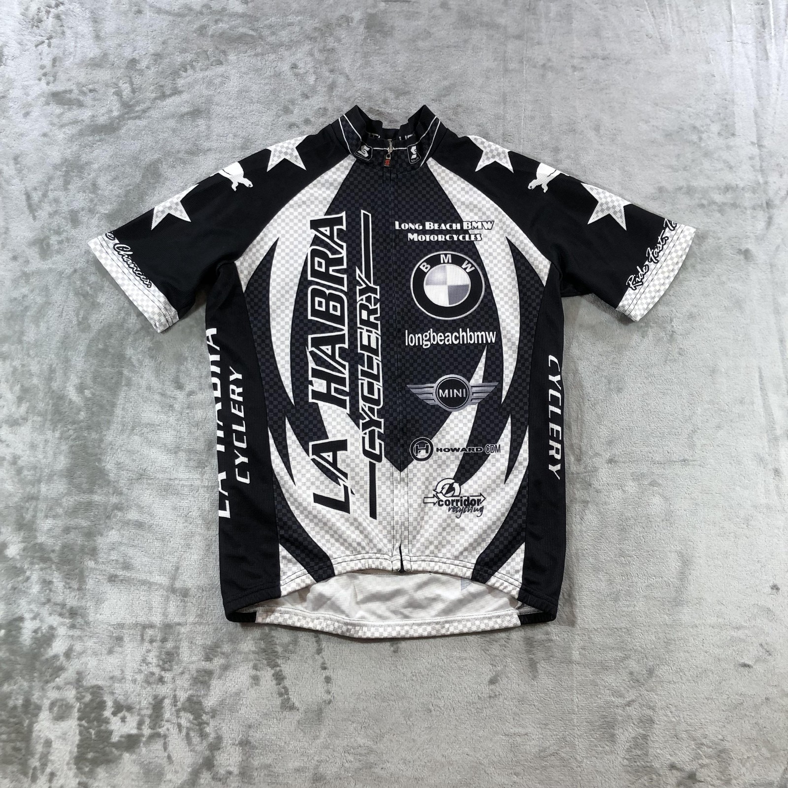Squadra Cycling Jersey Mens Small Black BMW La Habra 1/4 Zip Shirt Bike