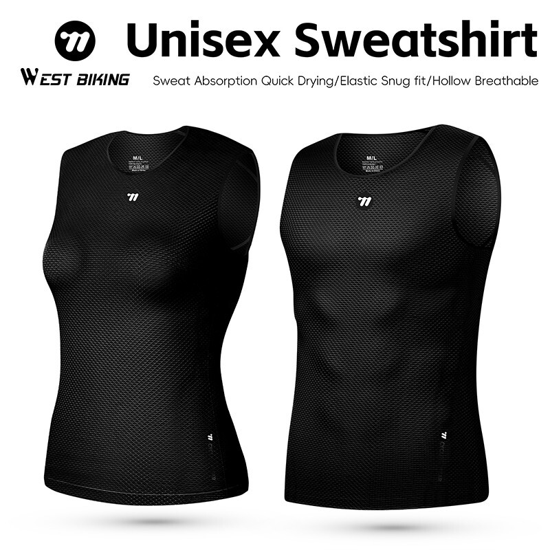 WEST BIKING Men Cycling Base Layer Vest Summer Ride Sleeveless Top Jersey Sport