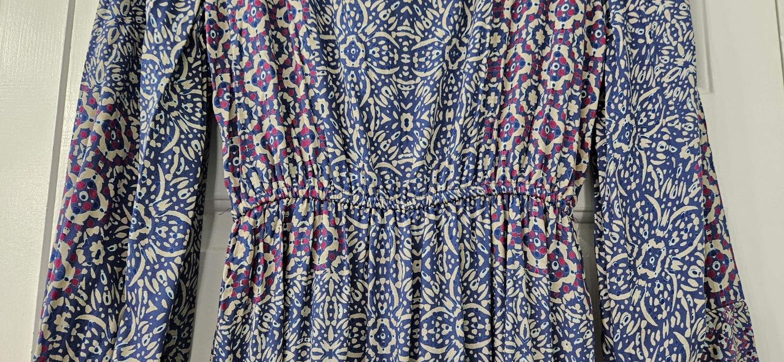 ANGIE Women’s Long Sleeve, Blue Multi, Cut-Outs Casual Dress Medium NWT (74)