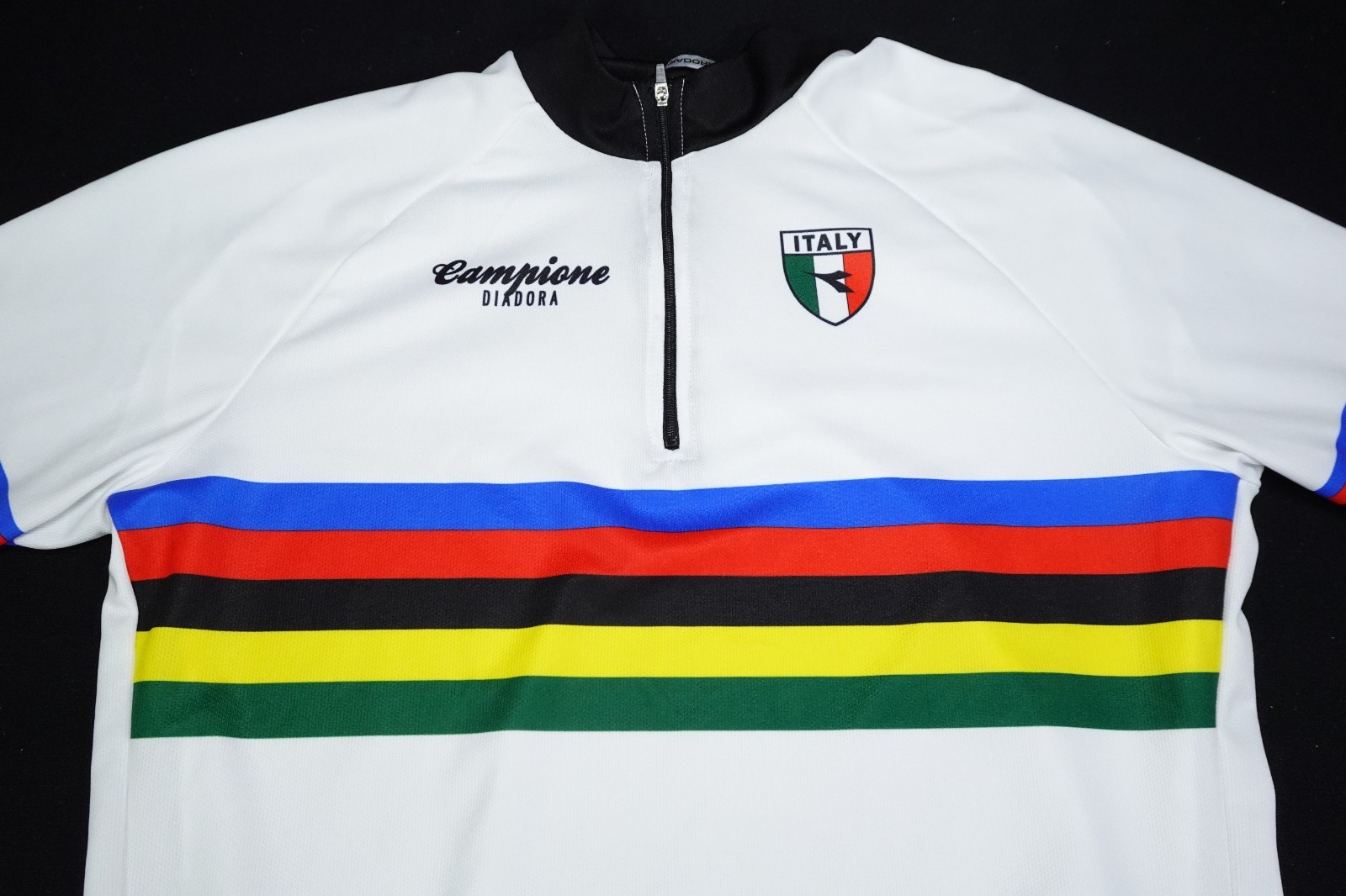 Diadora Campione Italy Half Zip Crew Neck Cycline Shirt Italy Men’s XXL Stripes