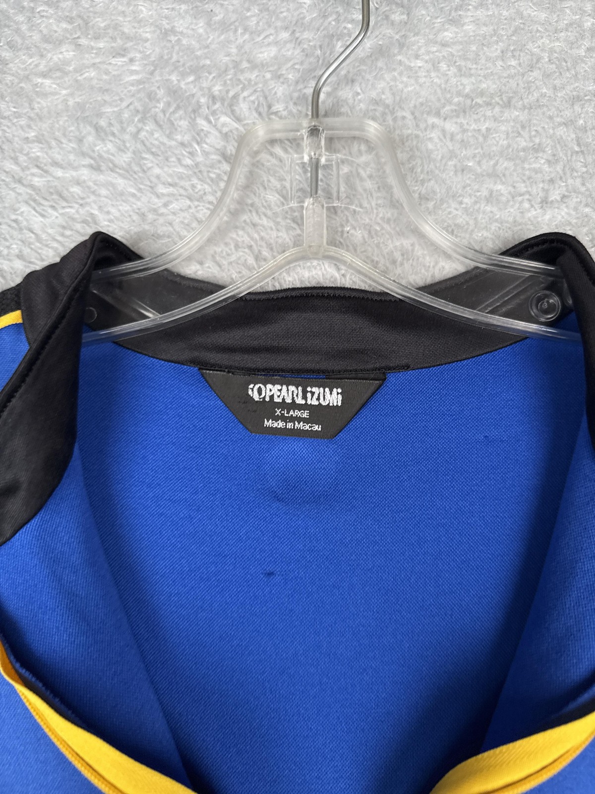 Pearl Izumi Cycling Jersey Mens XL Blue Black Half Zip Short Sleeve Pockets