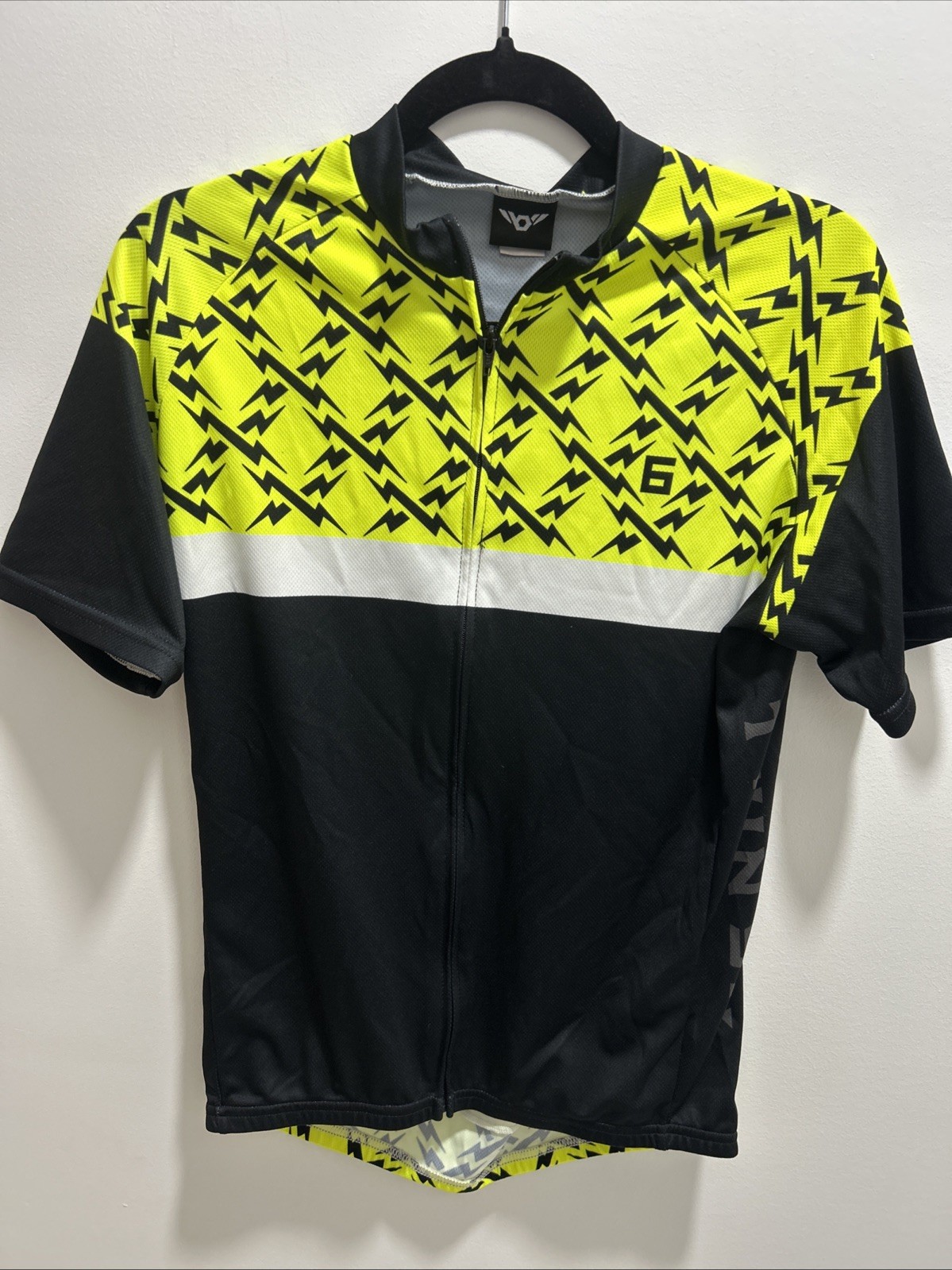 Twin Six Cycling Jersey L Lightning Bolt Short Sleeve Full Zipper Made In USA