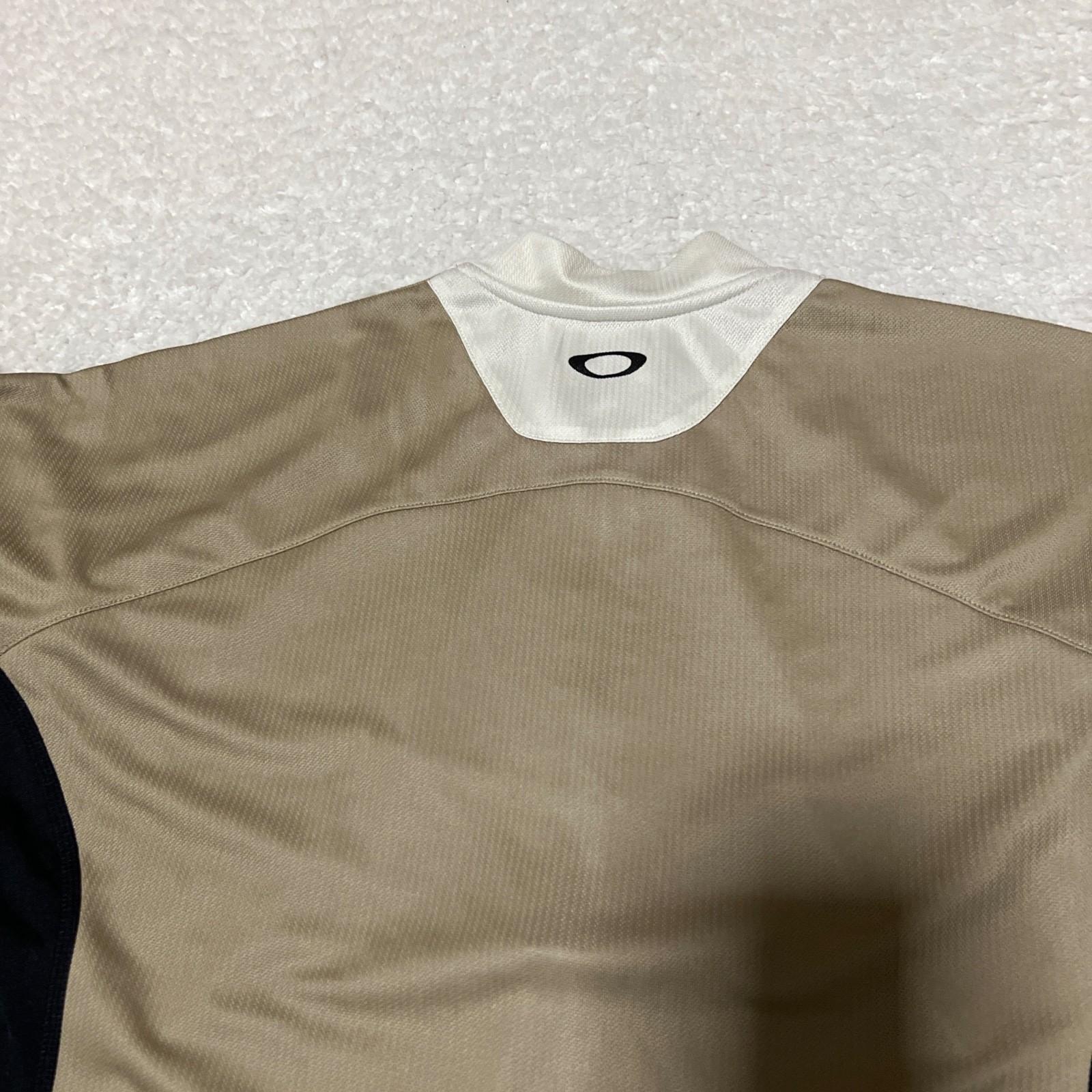 Vintage Oakley Software Cycling Jersey Mens Large Tan Half Zip Pullover Bike